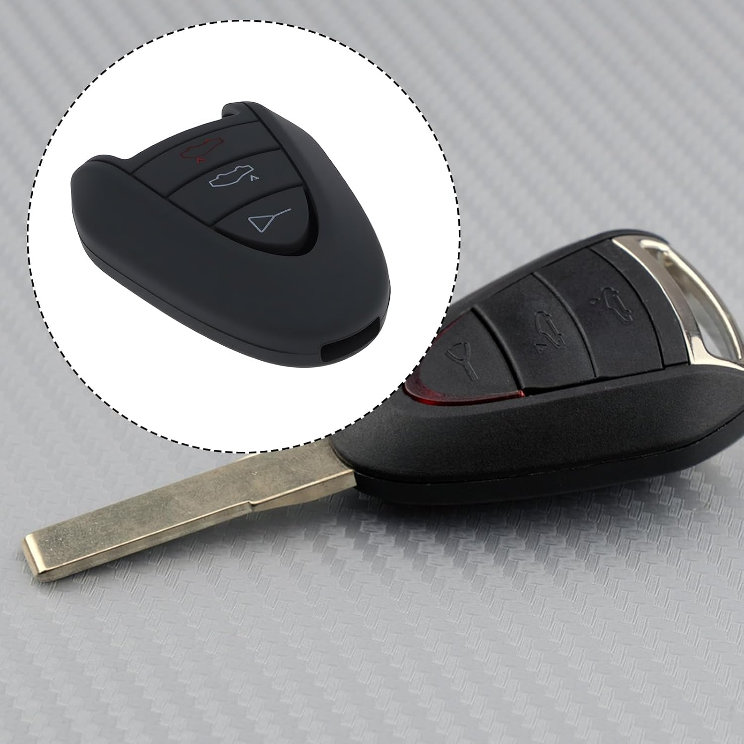 SING F LTD 2Pcs Car Key Silicone Case Compatible with Porsche 911 997 987 Boxster Cayman