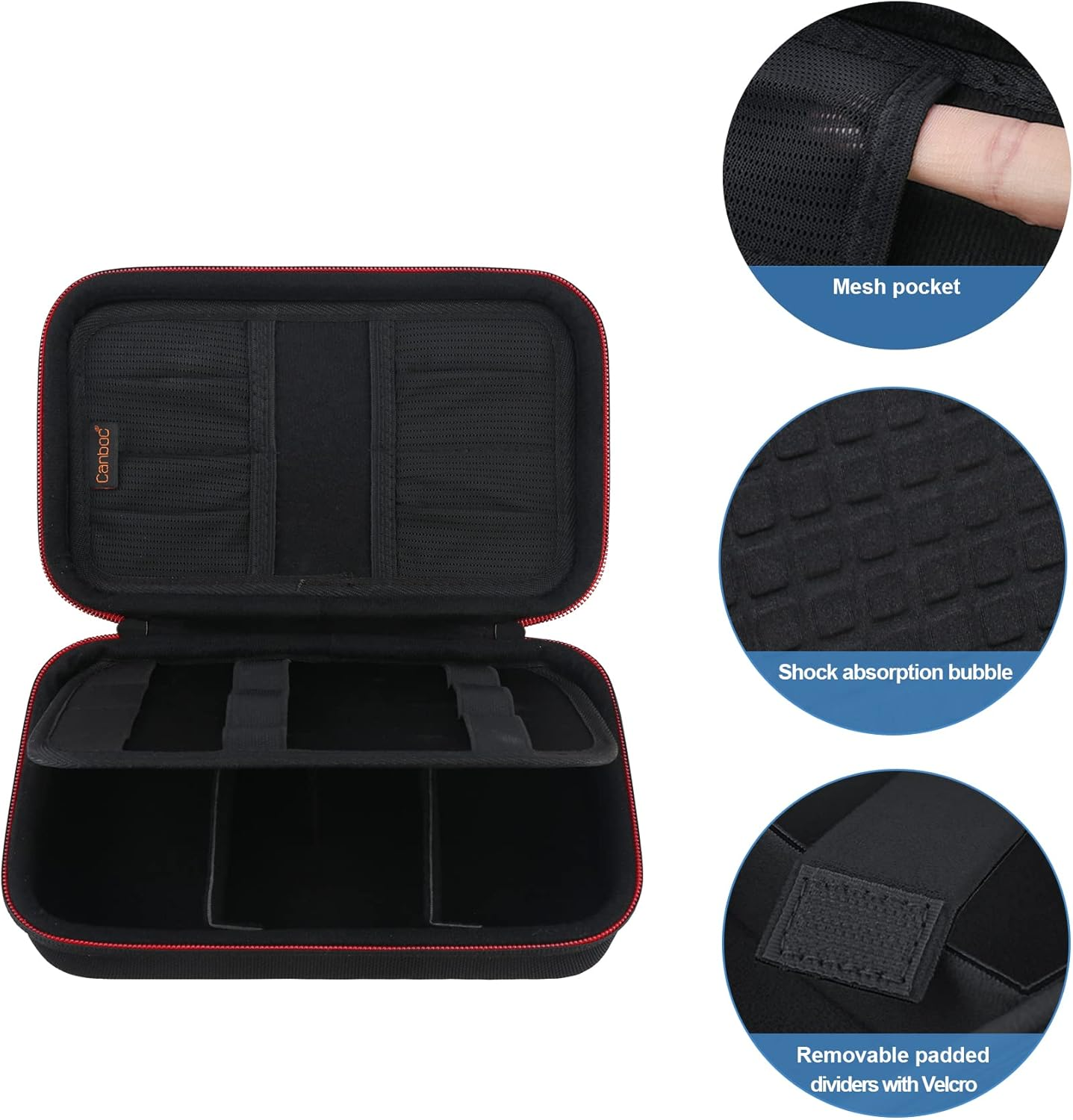 Canboc Diabetic Supplies Travel Case, Carrying Bag for Glucose Meter, Insulin Pens, Blood Sugar Test Strips, Lancets, Lancing Device, Medication, Alcohol Wipe or Other Diabetes Care Accessories, Black - Grey image number 4