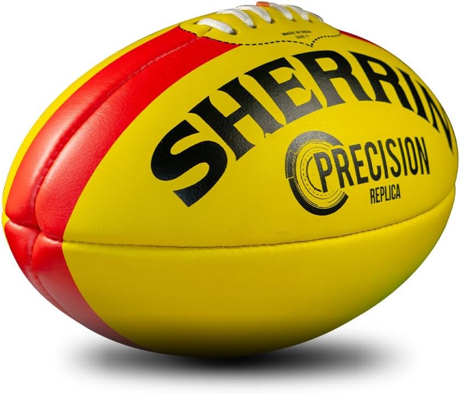 Sherrin Precision Leather Replica Football, Yellow, Size 4 image number 2