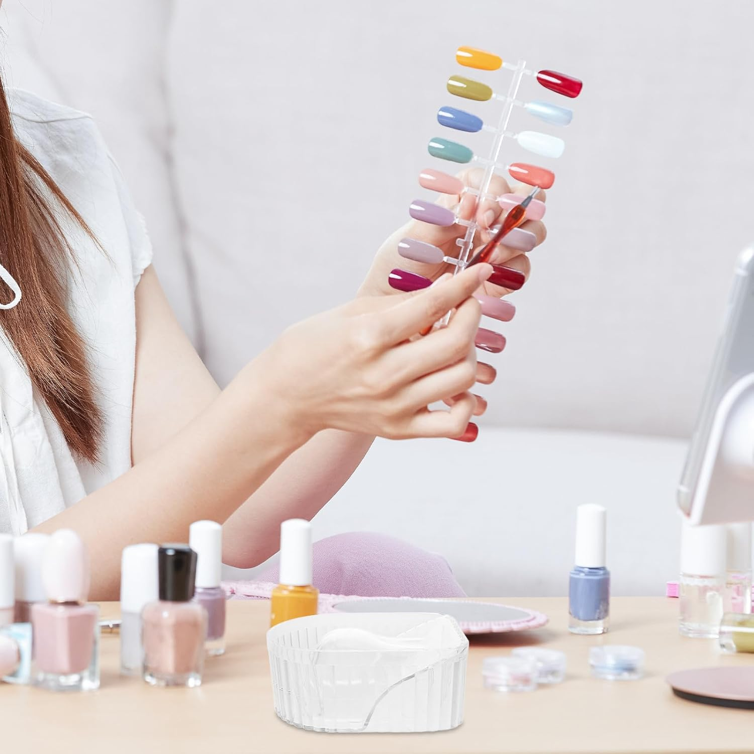 SOLUSTRE Hand Soaking Bowl for Manicure Nail Soaker Bowl Softens Cuticles Nail Care Tool and Salon Use image number 6