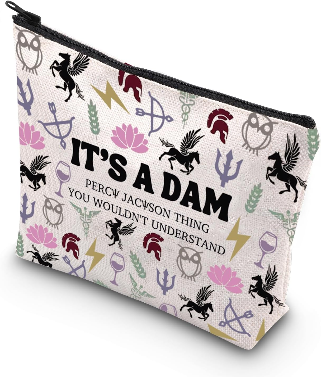 JNIAP Camp Blood Makeup Bag Camp Jupiter Gift 13 Cabins Gift I'D Rather Be in Camp Blood Zipper Pouch, It'S a DAM