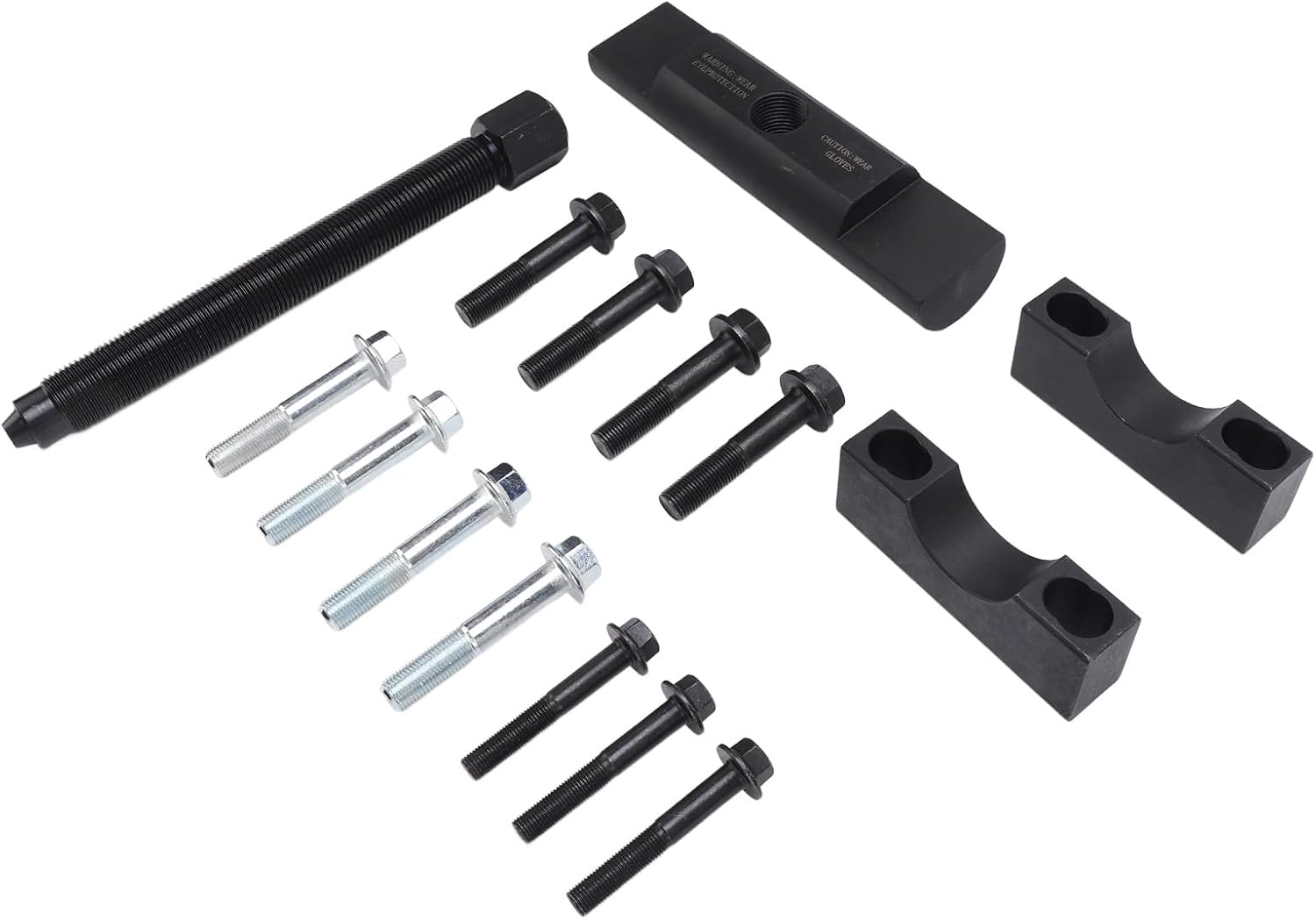 Duty Yoke Puller Tool Set for Trucks - Compatible with Spicer & Meritor, Easy Yoke Bearing Removal, 16-Piece Kit with Storage Box