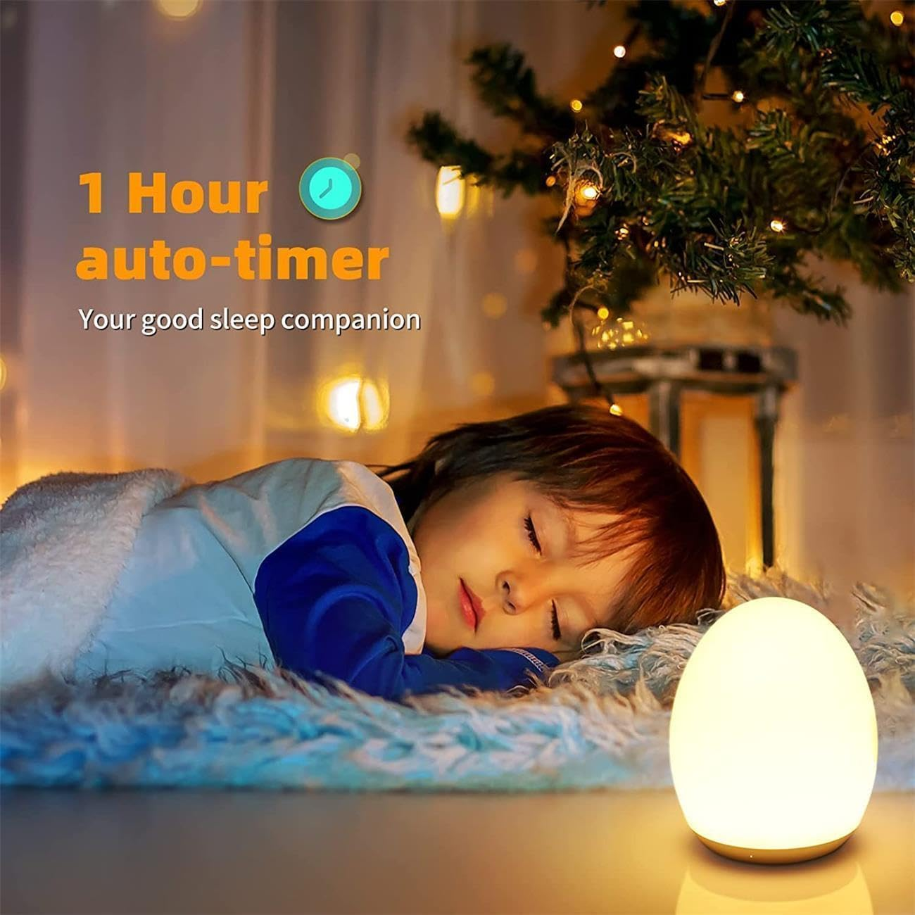 Night Light for Kids, Baby Night Light with 8 Colors Changing & Dimming Function, Rechargeable Night Light with 1 Hour Timer & Touch Control, up to 100H image number 5