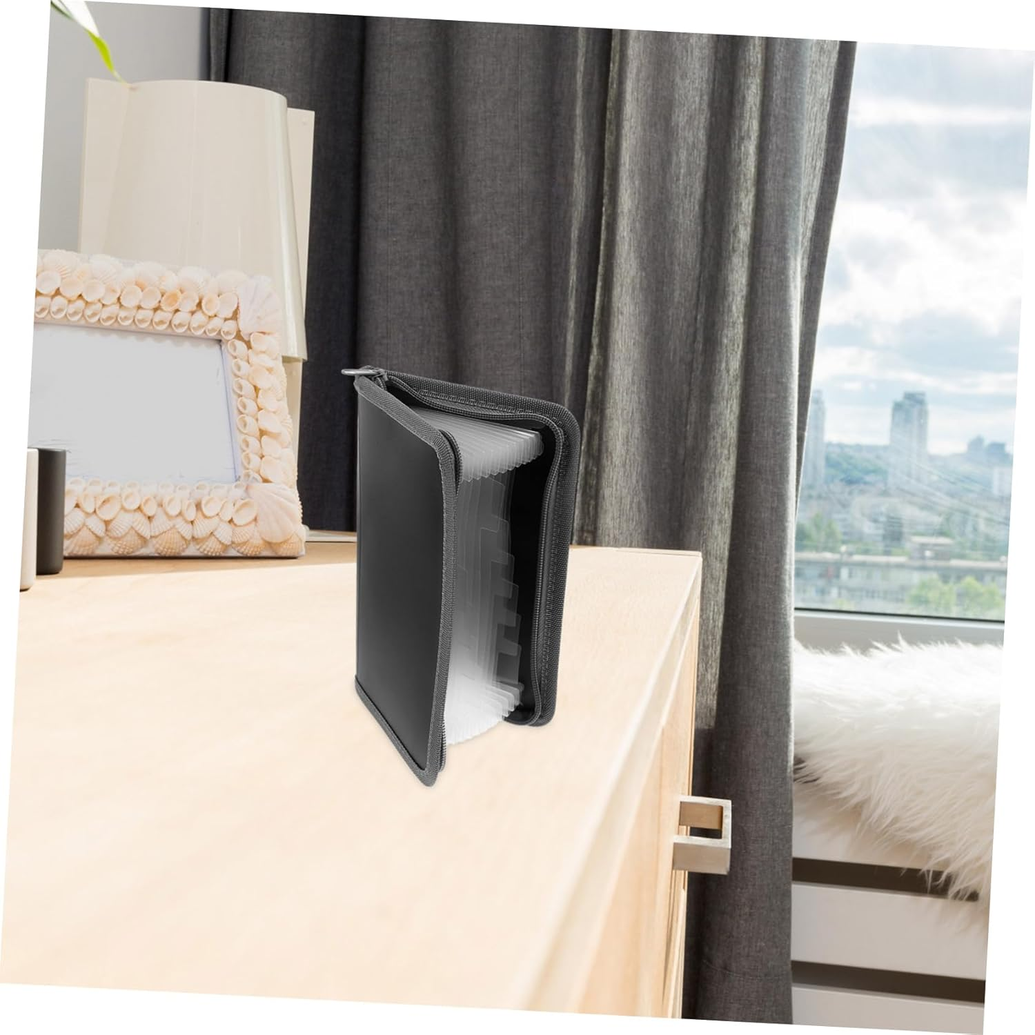 COOPHYA Mini A6 Accordion File Organizer Zipper, Pocket Receipt Holder Folder for Travel Documents and Office Storage, Small Expanding Document File Folder Organizer image number 5