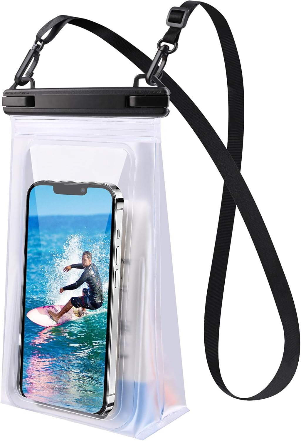 IPX8 Waterproof Phone Pouch Floating, [Expandable Space] Waterproof Bag, Cell Phone Dry Bag with Adjustable Lanyard for Iphone Samsung Google up to 7.0" White image number 3