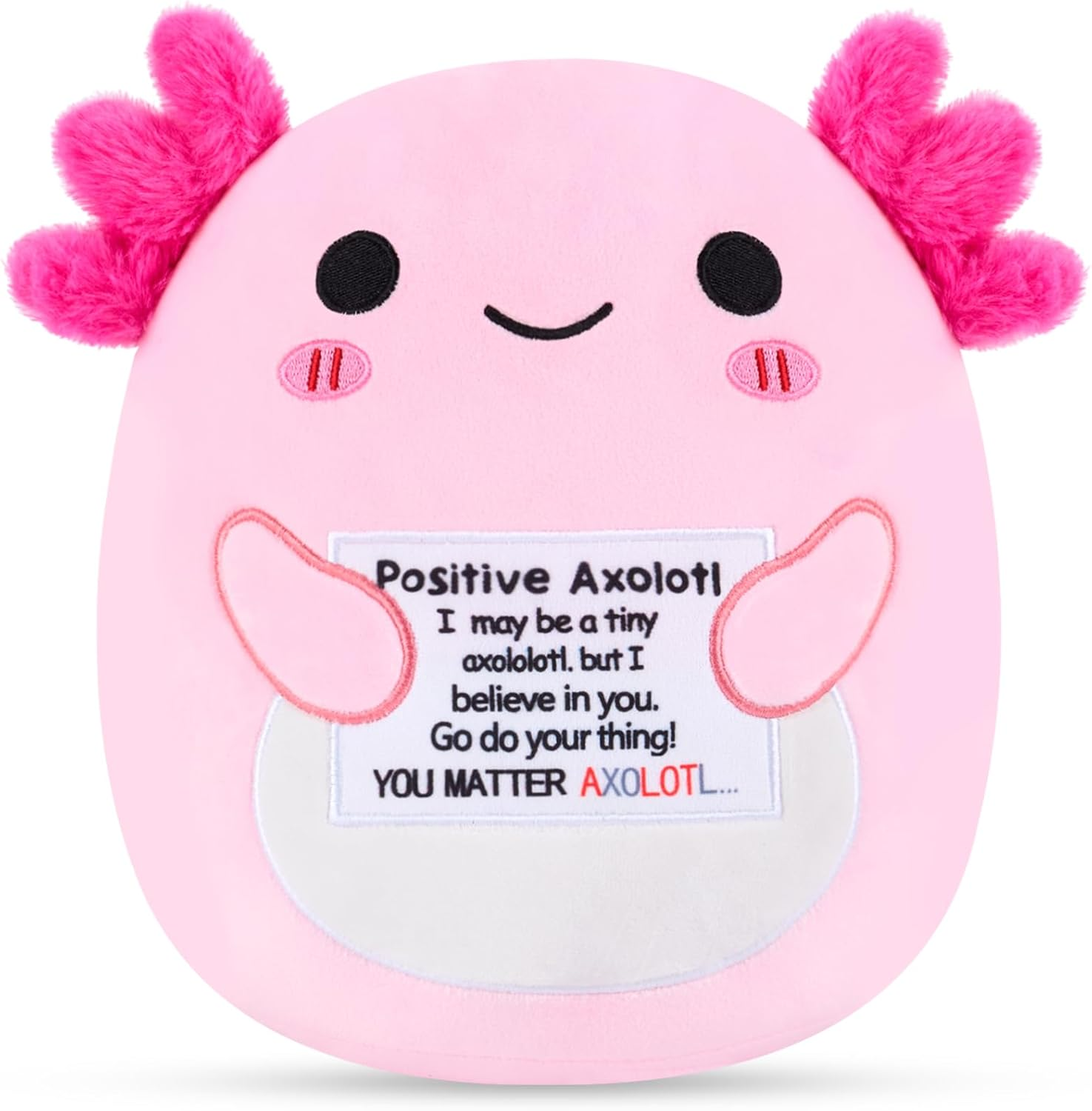 Xfrog Emotion Pickle Plush Emotional Support Plush with Positive Card Cute Cucumber Soft Toy Plush Pillow Gifts for Girls Boys 25 Cm