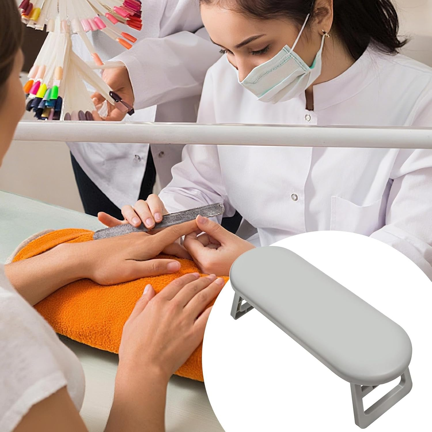 Nail Tech Hand Rest Portable,Household Manicure Arm Cushion - Non-Slip Foldable Hand Rest for Professionals Beginners Work Station Salon Manicure Pedicure Outdoors image number 2