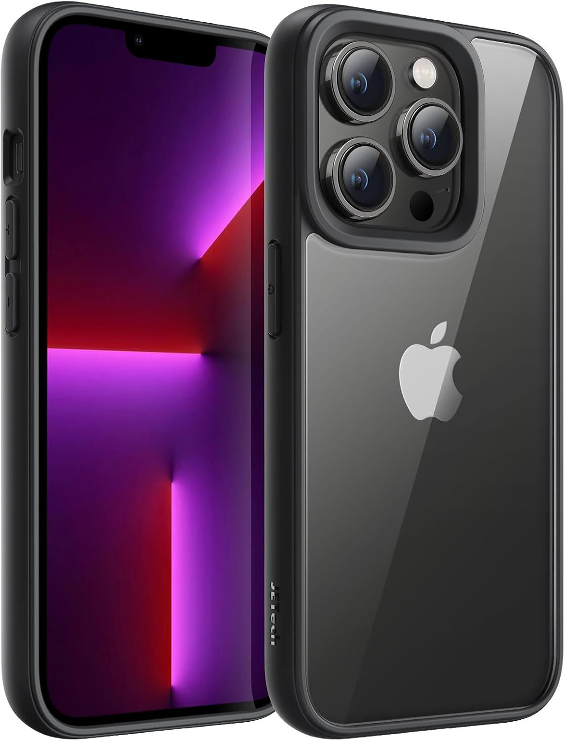 Jetech Case for Iphone 13 Pro 6.1-Inch, Shockproof Phone Bumper Cover, Solid Color Matte TPU Frame, Anti-Scratch Clear Back (Sierra Blue)