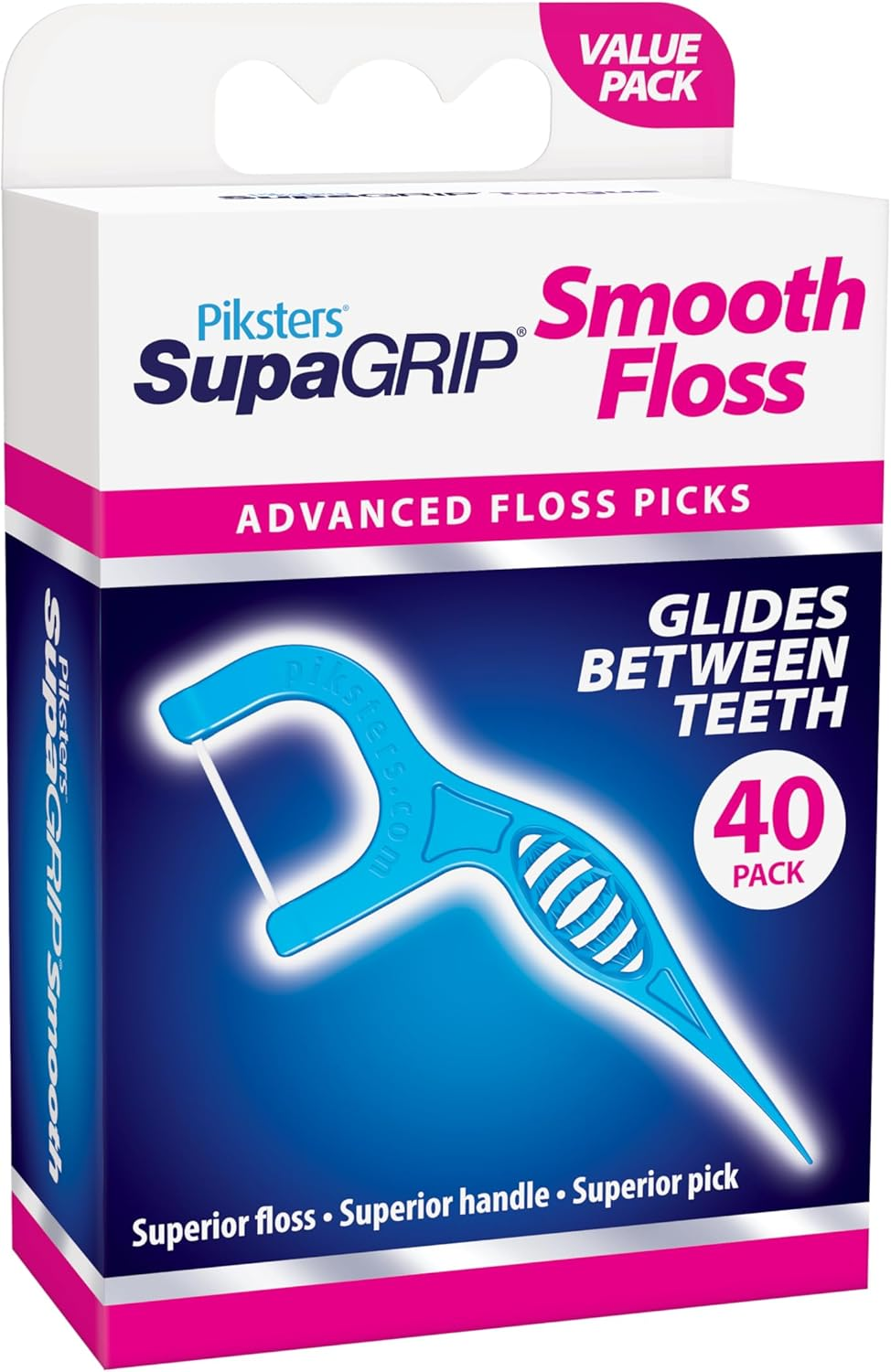 Piksters Supagrip Smooth Floss Picks (Pack of 120) image number 2