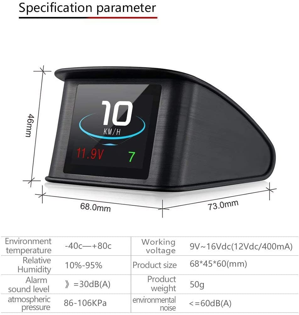 TIMPROVE T600 Universal Car HUD Head up Display Digital GPS Speedometer with Speedup Test Brake Test Overspeed Alarm TFT LCD Display for All Vehicle image number 5