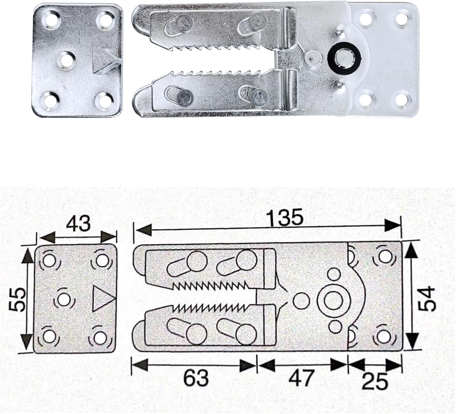 Auto-Plaza 10X Galvanized Alloy Sofa Sectional Couch Connector Furniture Connector Clips Silver (5.5 Inch) image number 5