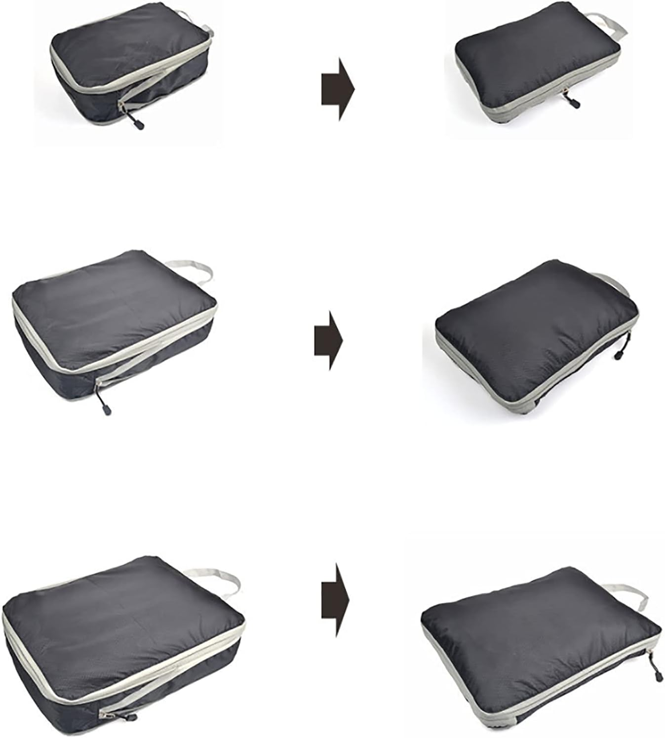 Compression Packing Cubes Travel 3 Set Packing Cubes Luggage Packing Organizers Travel Accessories Compression Packing Cubes for Suitcases,Navy Blue image number 6