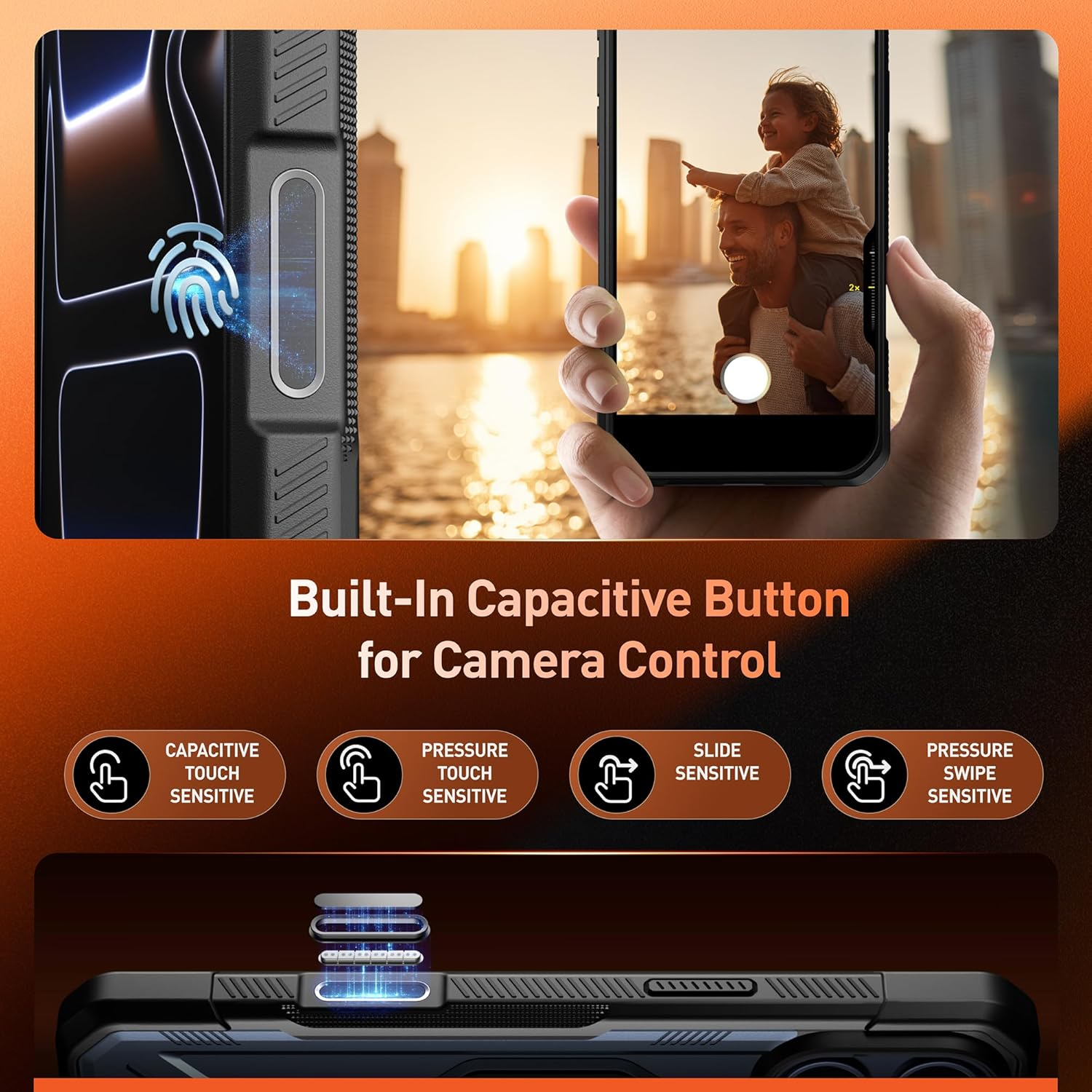 Poetic Spartan Case with Ring Stand for Iphone 17 Pro, [Camera Control Button][Magsafe Compatible], Full Body Rugged Shockproof Protective Cover Case, Midnight Blue image number 6