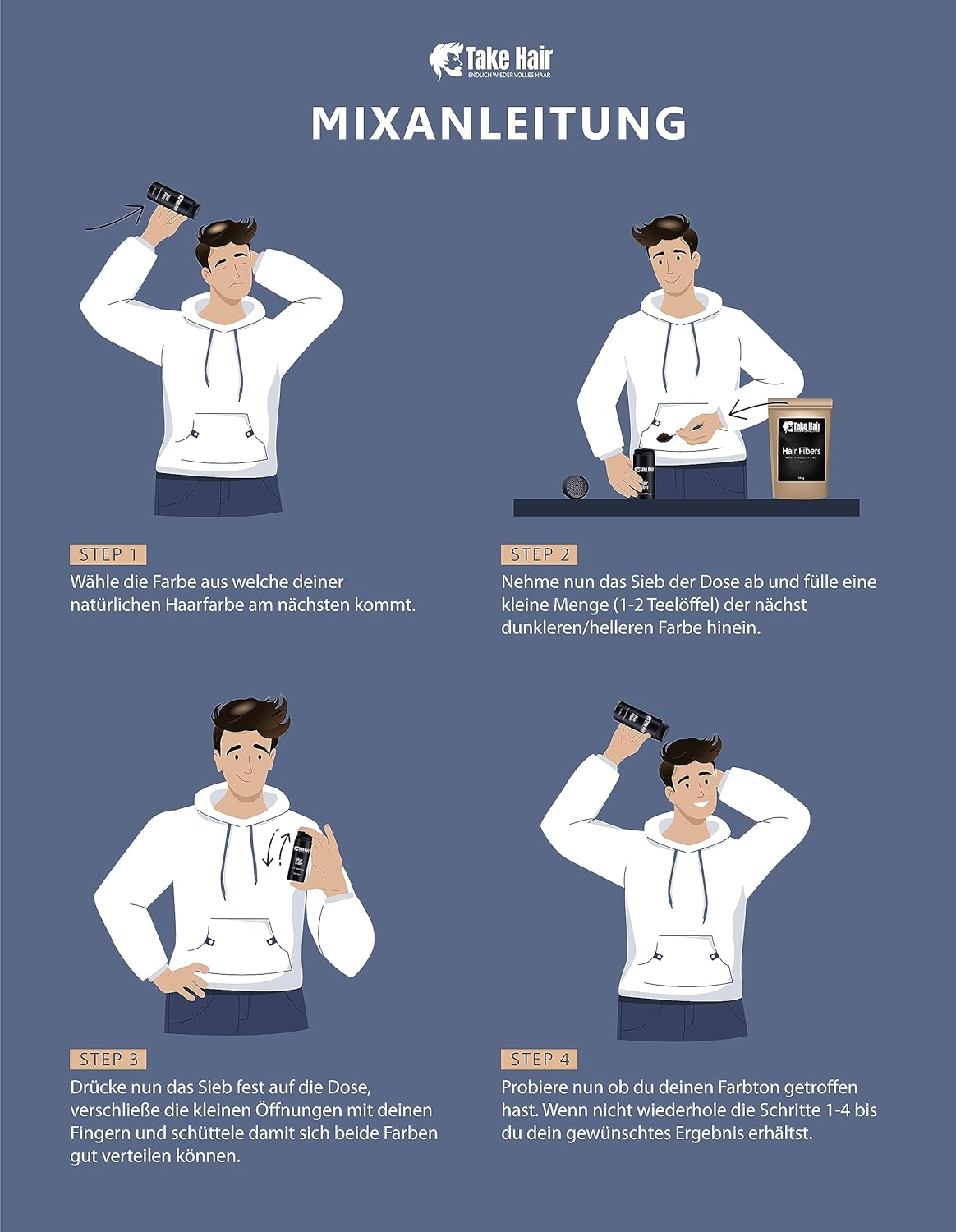 Take Hair Scatter Hair Refill Bag I Holds in Rain and Wind I for Men and Women I 100 G Pouring Hair for Hair Thickening I Hair Fibers for Hair Loss and Light Hair (Red) image number 5