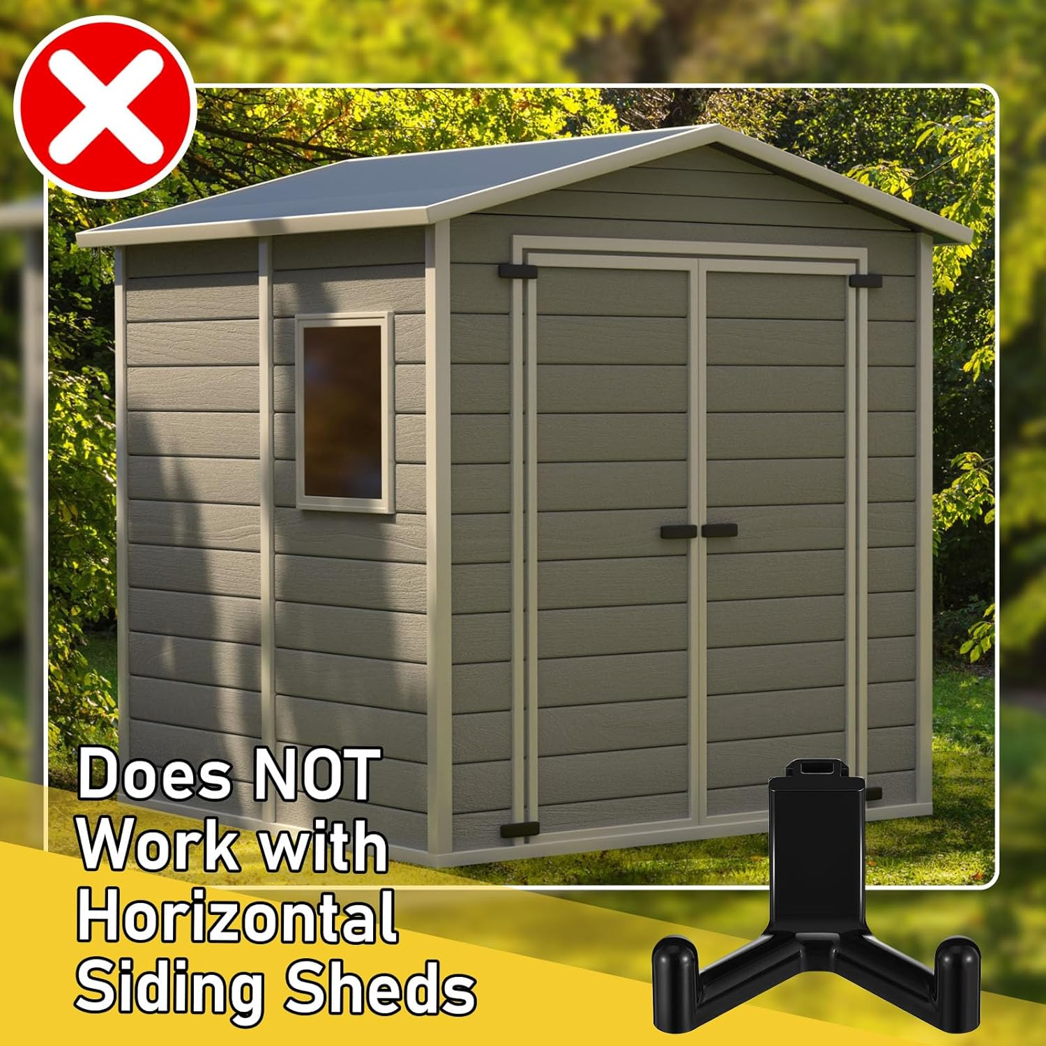 5 Pcs Plastic ABS Tool Hooks Compatible with Lifetime Shed 60305 60118 60127 60138 60141 Etc Not Work on Any Sheds with Horizontal Siding (Black) image number 6