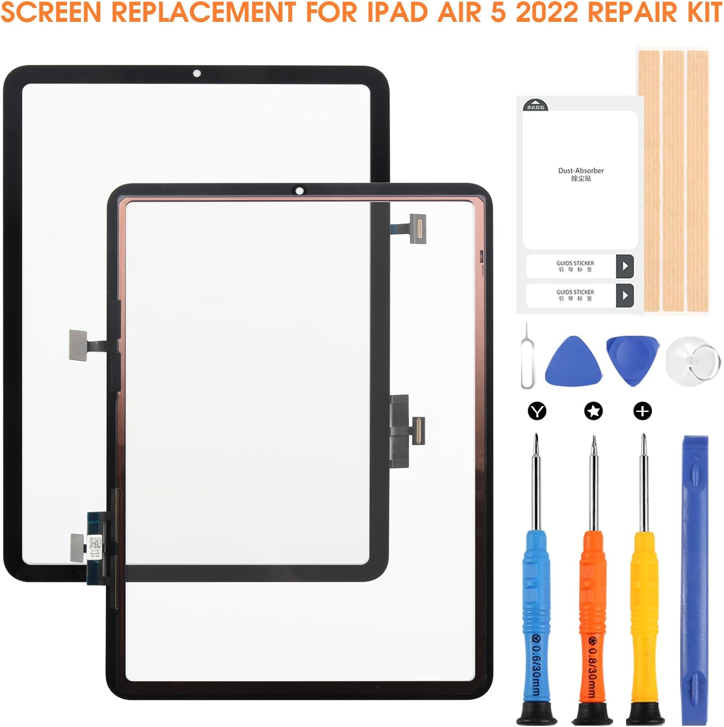 Touch Screen Replacement for Ipad Air 5 Touchscreen for Ipad Air5 10.9 2022 Digitizer Sensor A2589,A2591 Glass Screen with Repair Kits(No Lcd,Black) image number 1