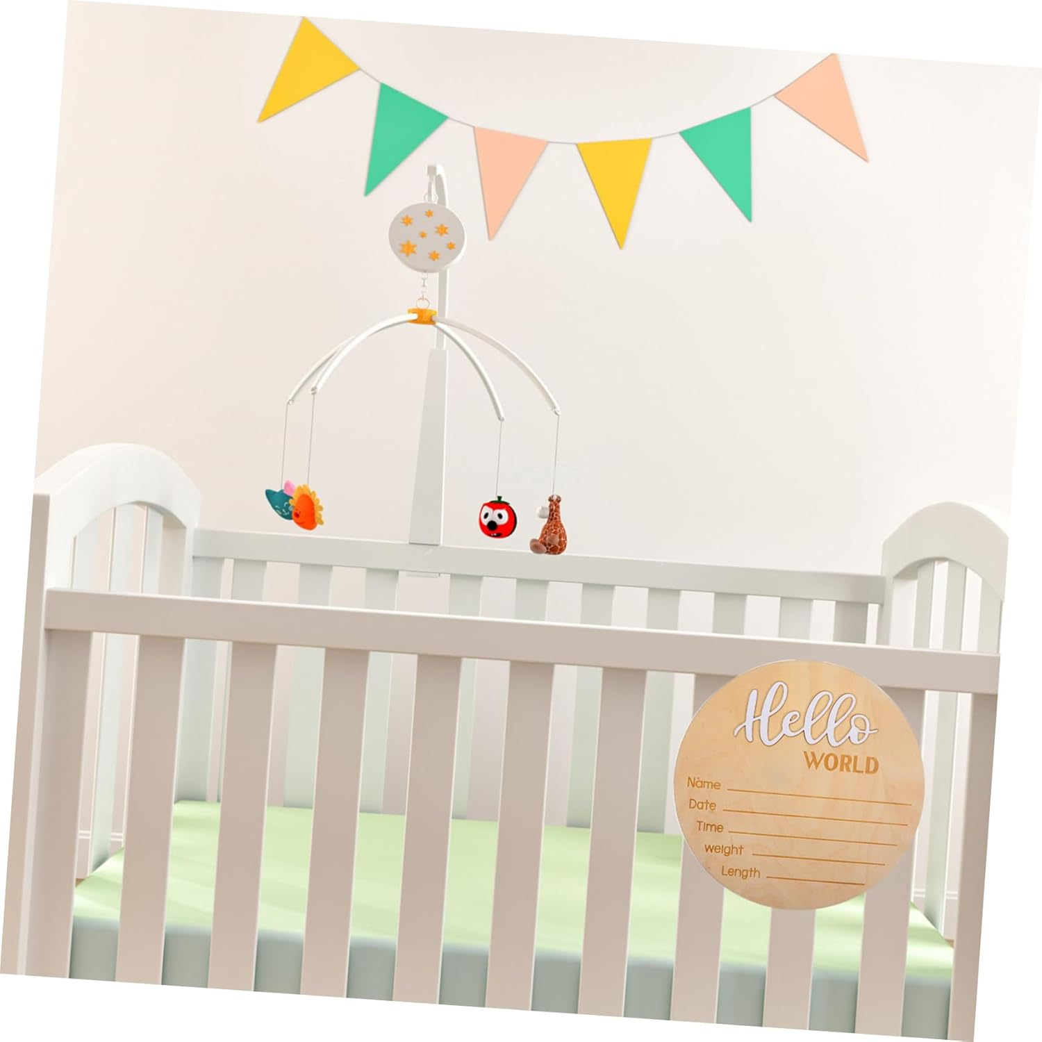 Minkissy Wooden Newborn Name Sign Birth Announcement Sign for Hospital for Boy Girl image number 2