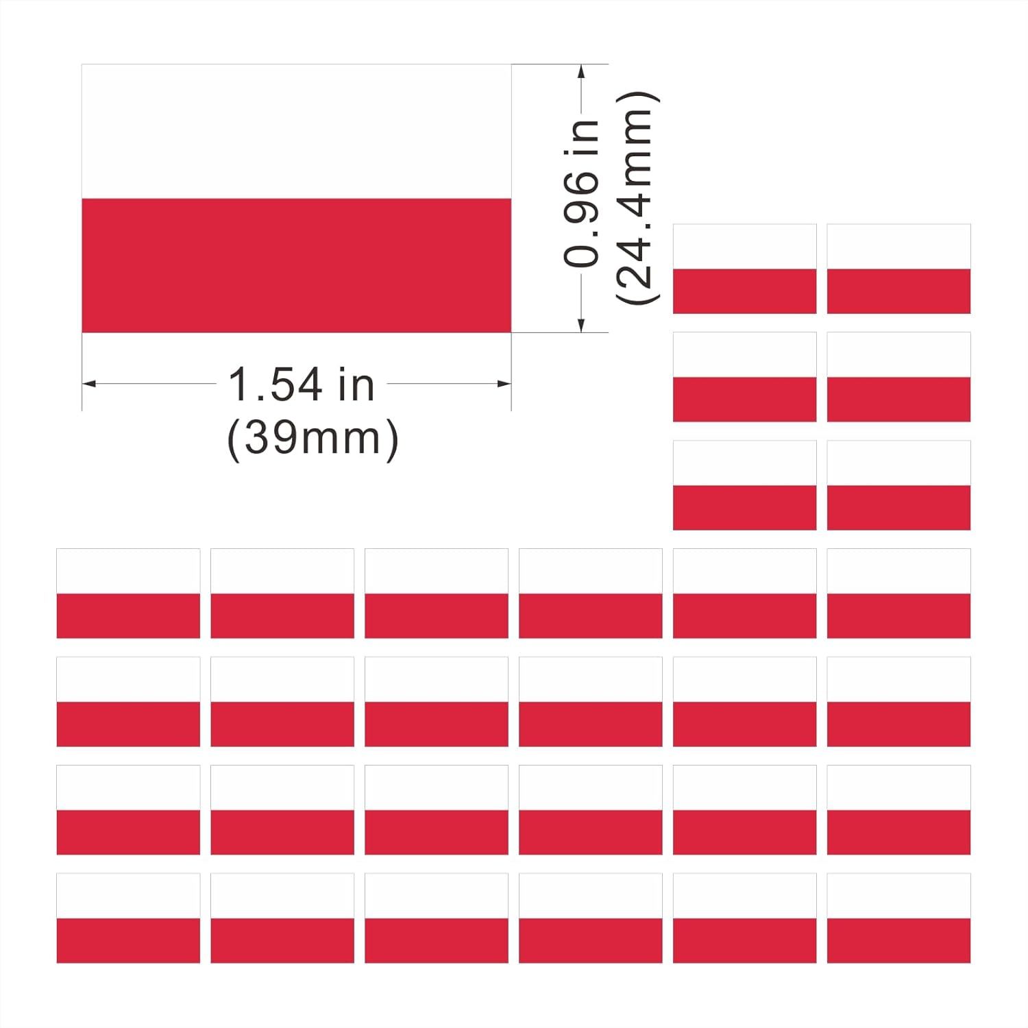 Womaha 30 Temporary Poland Flag Tattoos Fans Face Tattoo Stickers for Adults Kids Group Activity Props image number 2