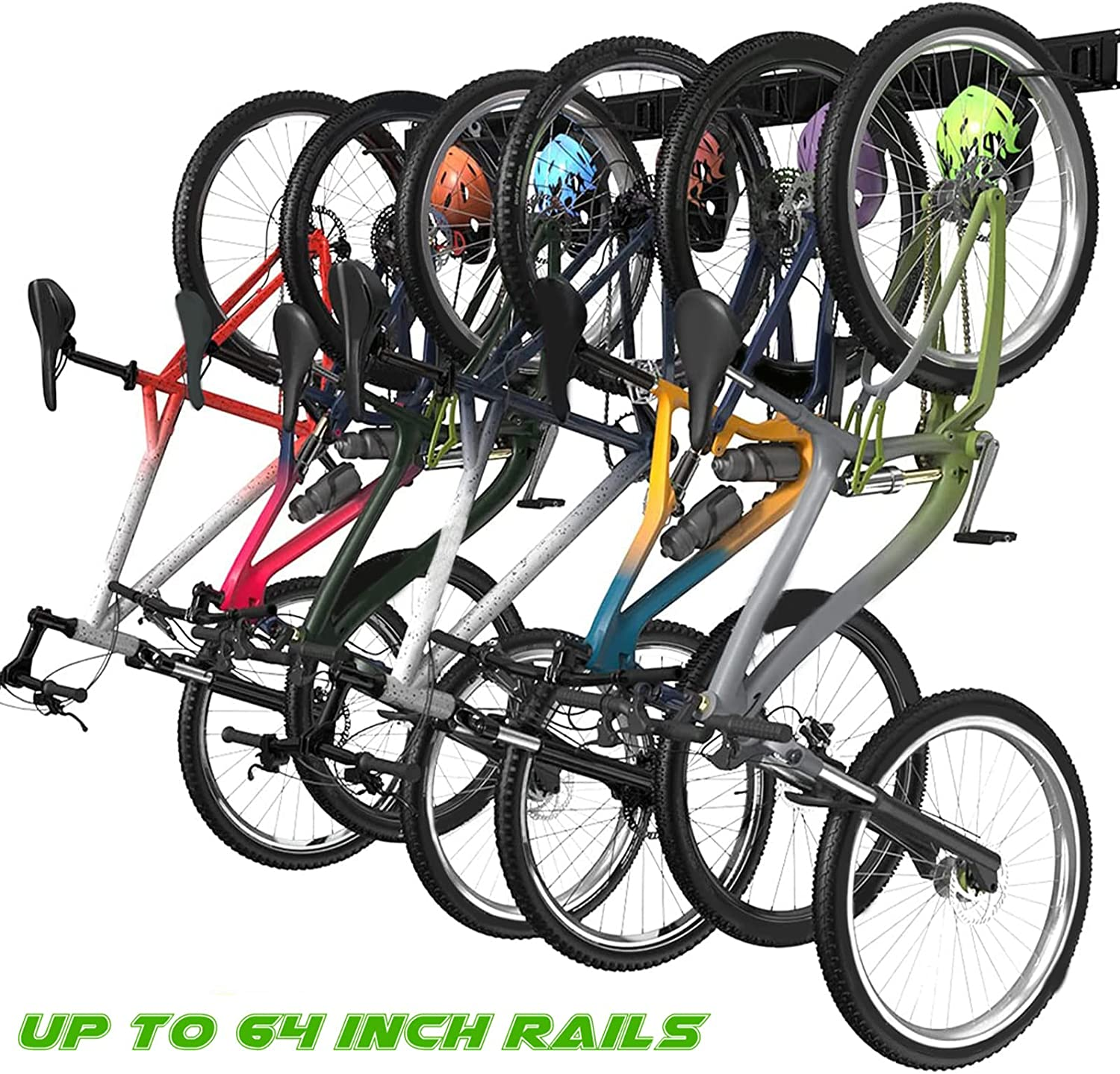 Bike Storage Rack Wall Mount Garage Bike Hanger for 4 Bicycles Adjustable Bike Hooks Fits All Mountain and Road Bike Indoor Outdoor Garage Storage