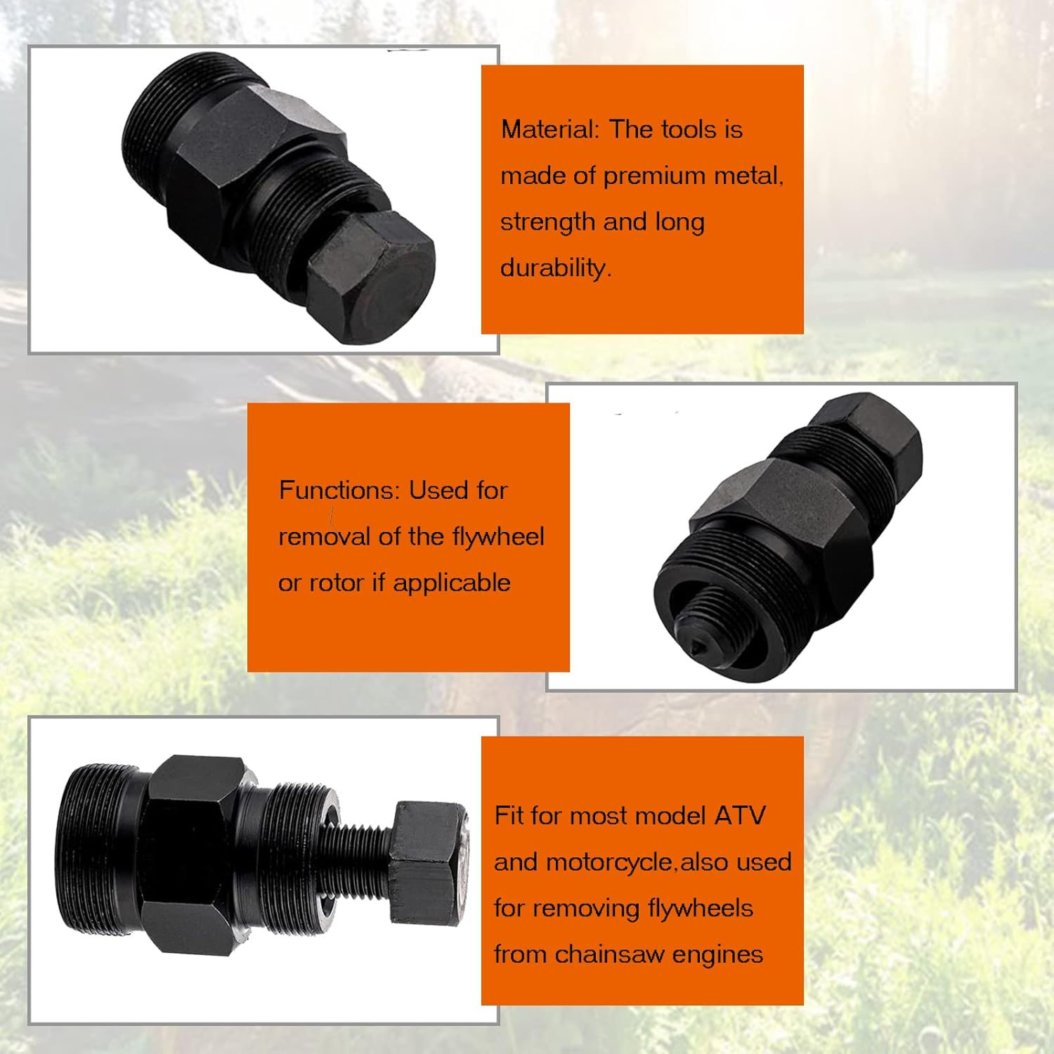 Flywheel Puller Chainsaw Repair Kit 22Mm & 26Mm Thread for Stihl 026 036 046 066 MS440 045 046 MS460 MS280 Chainsaw 1110 890 4500 Flywheel Puller Removal Tool image number 2