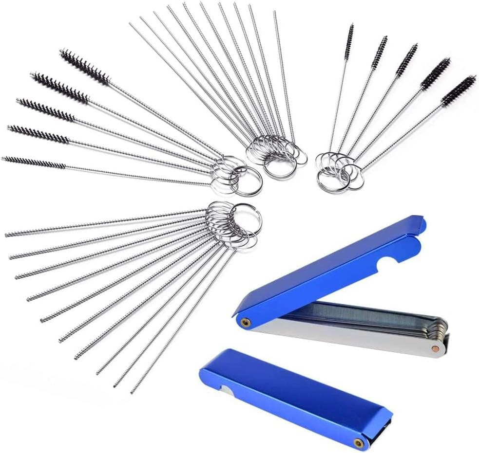 Carburetor Carbon Dirt Jet Remove Cleaner 26 Cleaning Wires Torch Tip Cleaner Tool +20 Cleaning Needles +10 Nylon Brush Tool Kit for Motorcycle ATV Moped Welder Carb Chainsaw Spray Torch Tips image number 3