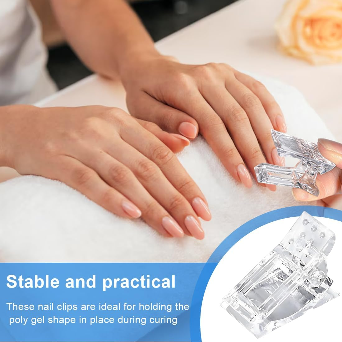 BIRLOZA Pack of 10 Polygel Nail Clips Nail Tips Clip Nail Tool Clip Nail Tips Clips Nail Clips for Poly Gel Nail Extension Nail Clips for Gel Nails (Transparent) image number 6