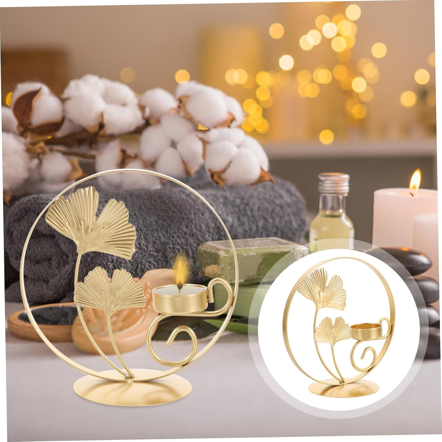 COHEALI Sturdy Iron Art Candle Holder Multi-Functional Table Votive Holder for Dinner Table Decor image number 1