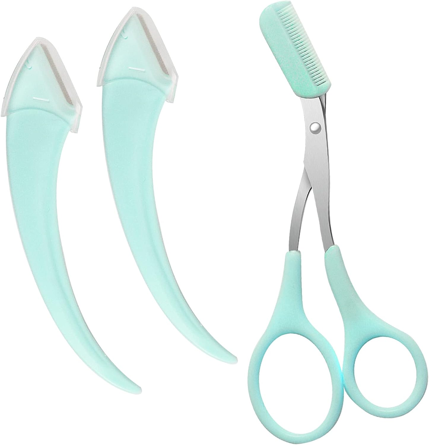 3 Pcs Eyebrow Trimmer Scissor, Eyebrow Razor Eyebrow Comb Scissor Eyebrow Cut Scissor Eyelash Hair Remover Cut Eyebrows Shaping Tool Eyebrow Grooming Set Eyebrow Scissor with Comb for Men Women (Pink)