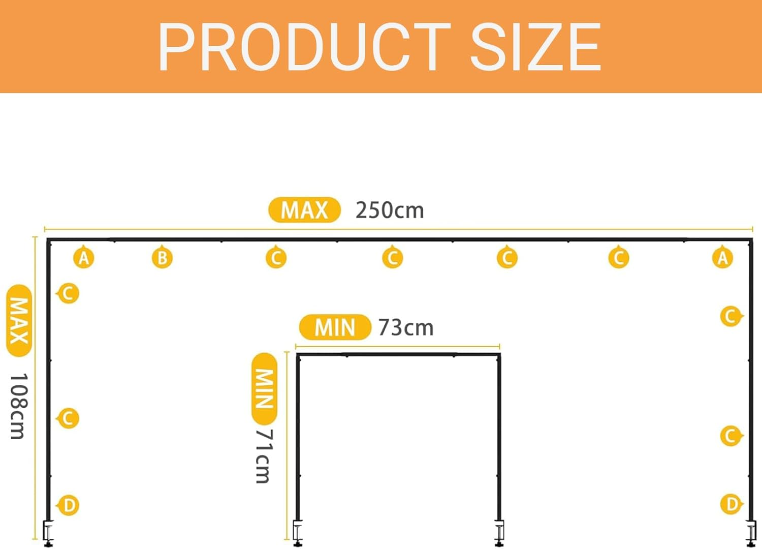 Uandhome over the Table Rod Stand with Clamps, Adjustable Table Arch Stand, 44.9''-126'' Tall, 29.5"-43.3" Long, Metal Balloon Stand for Wedding, Birthday, Halloween,And Christmas Decoration(Black) (Black)