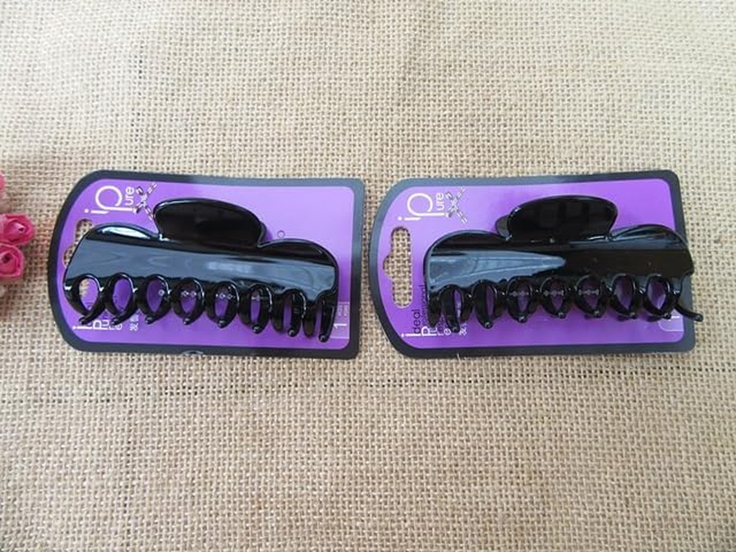 6Pcs Shiny Black Hair Clips Hair Clamps Hair Accessories image number 2