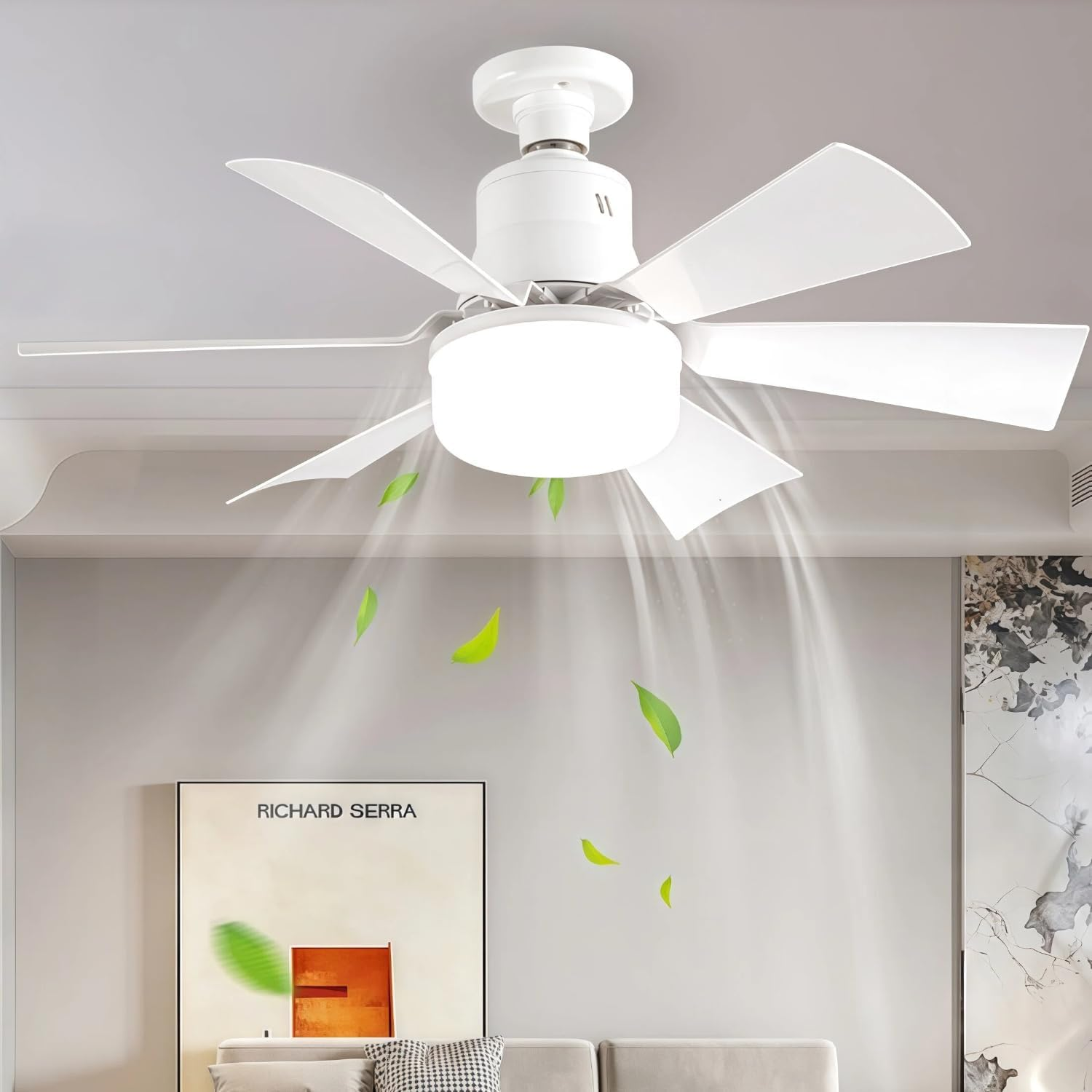 Socket Fan Ceiling Light with Light and Remote, E26/E27/B22 Plug in Bulb for Bedroom, Kitchen, Living Room, Workshop-3 Color Temperatures, 3 Fan Speeds,2000 Lumens,(Batteries Not Included) image number 4