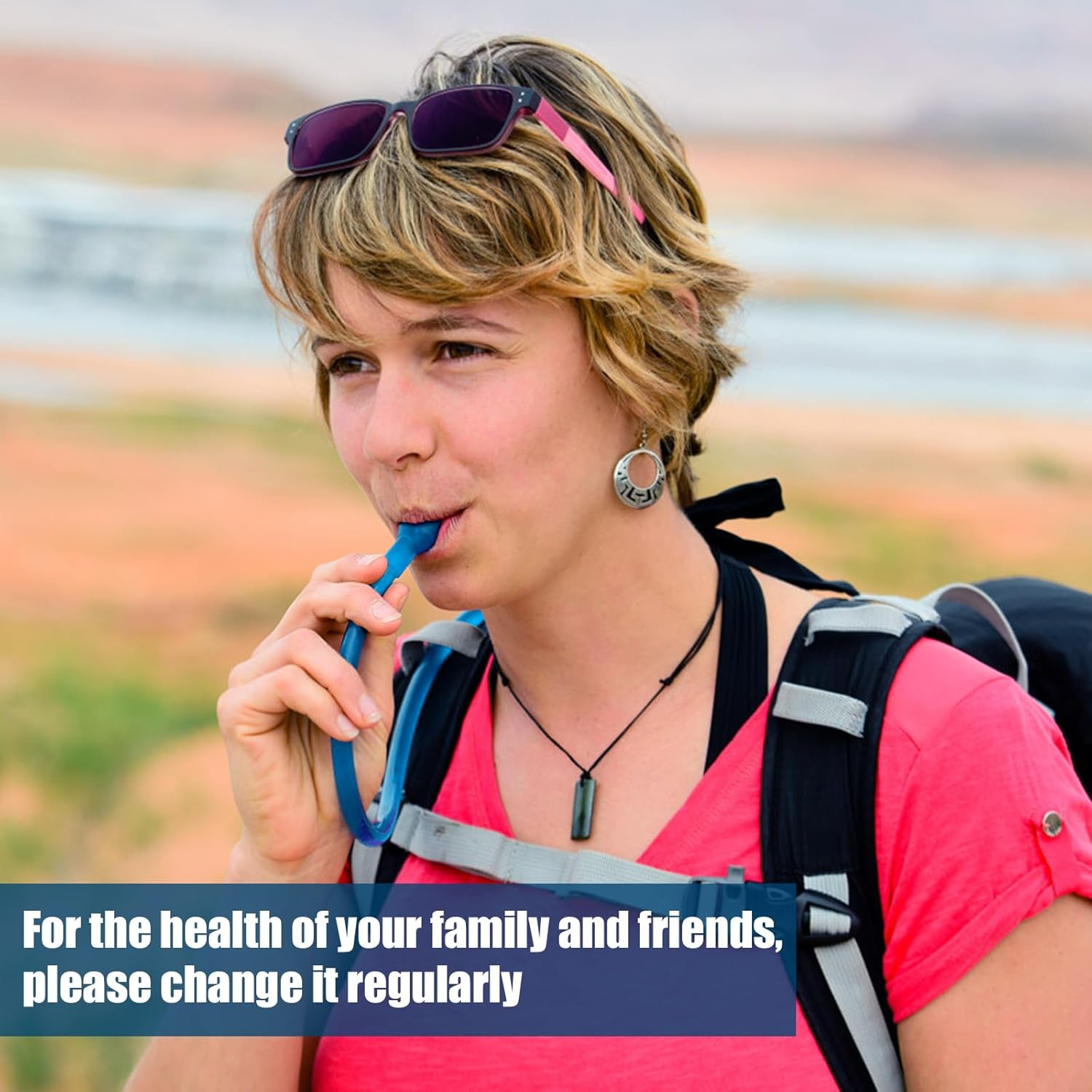 10Pcs Bite Valve Replacement for Camelbak, Blue Silicone Hydration Pack Bite Valve Mouthpiece Replacement Parts Dust Cover Accessories for Hydration Bladder image number 3