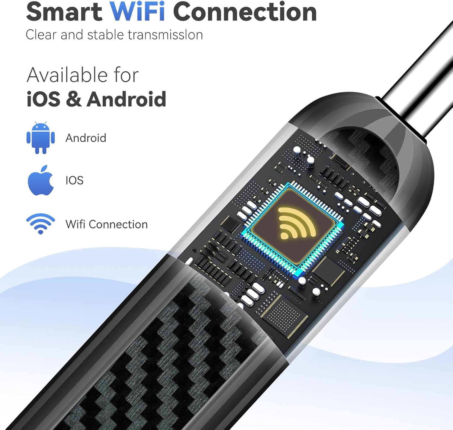 Ear Cleaner, Earwax Removal - Ear Wax Removal Tool with 8 Pcs Ear Set - Ear Cleaner with Camera and Light, 1080P - FSA HSA Eligible -Earwax Removal, Ear Wax Cleaner with 6 Ear Spoon - Ear Camera for Iphone Ios & Android (Black)