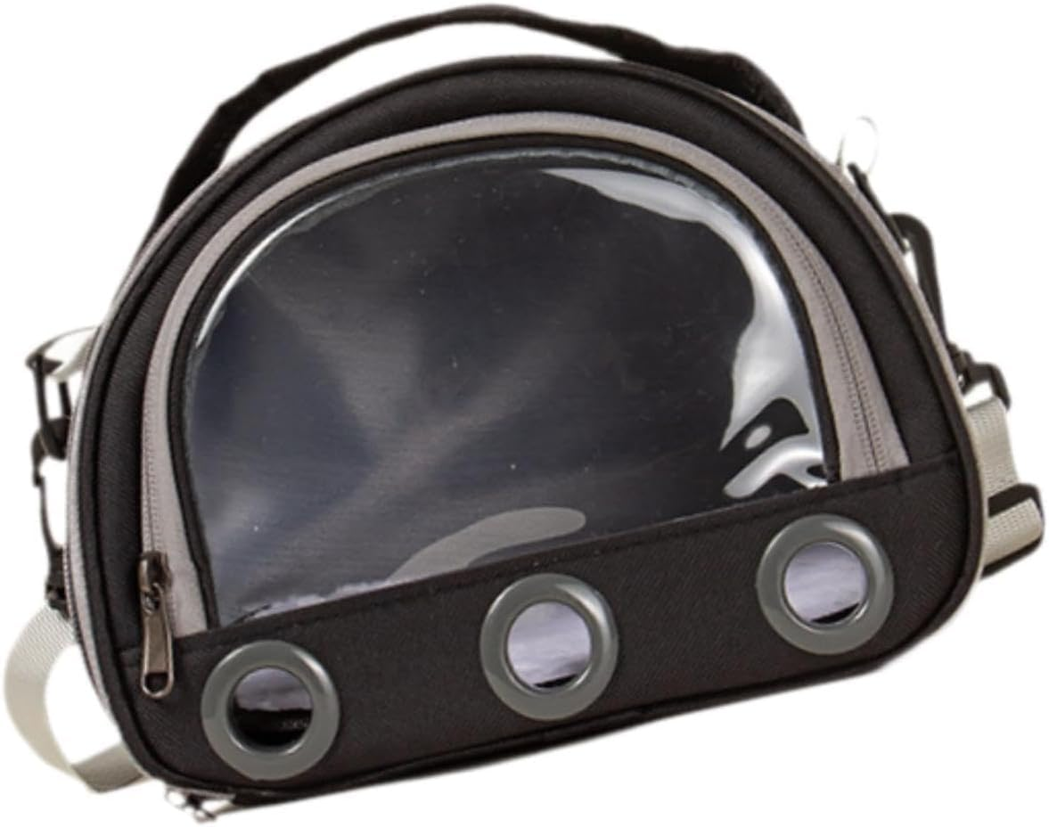 Hamster Travel Carrier Bag Guinea Pig Carrier Bag Travel Small Animals Chinchilla Outgoing Carrier Cage Carrying Shoulder Bag, Pink, S (Black,Small) image number 6