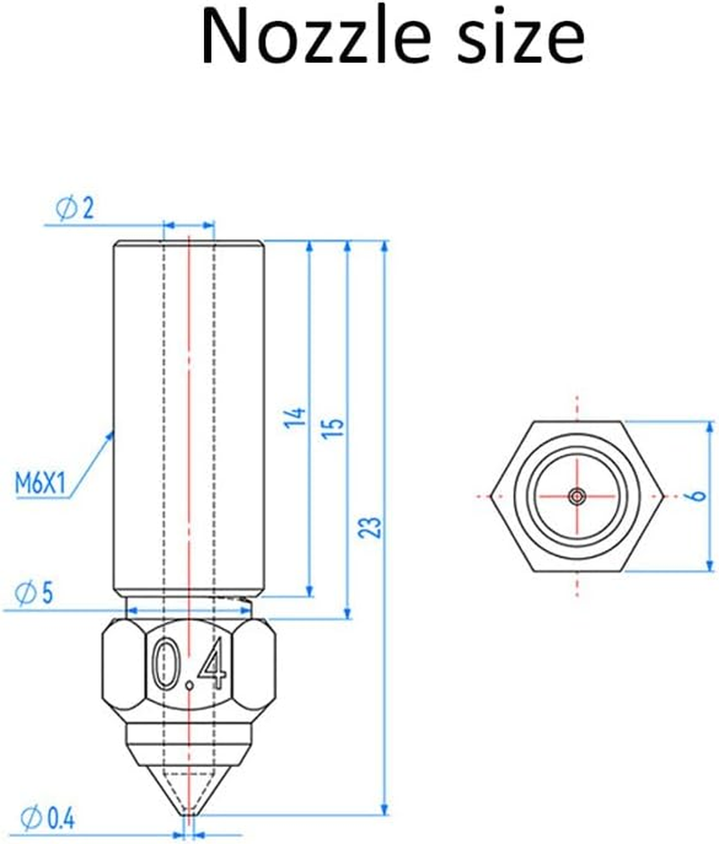 LEOWAY 3D Printer K1 Nozzle Kit, High Flow High-Temperature Resistance 3D Printer Copper Alloy Nozzle Kit for K1, K1 Max（0.6Mm, 0.8Mm） image number 5