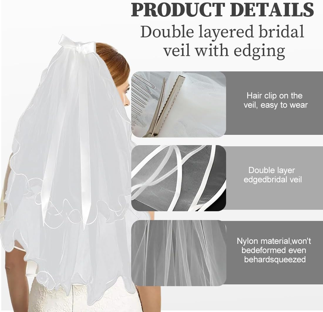 MIRKUZI Bridal Accessories Bridal Headband Veil Wedding Bridal Hen Party Accessories Ladies Bride Wedding Hen Night Hen Night image number 5