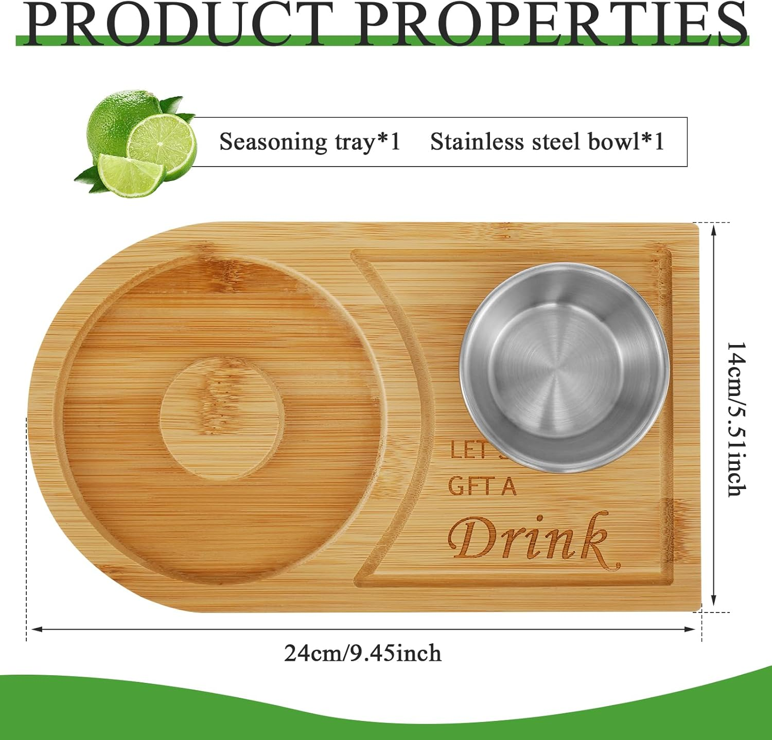 Margarita Salt Rimmer Set with Stainless Steel Bowl, Wood Glass Rimmer for Cocktails and Margarita Mixing, Bar Aaccessories for Party, Salt and Sugar Container for Bar image number 6