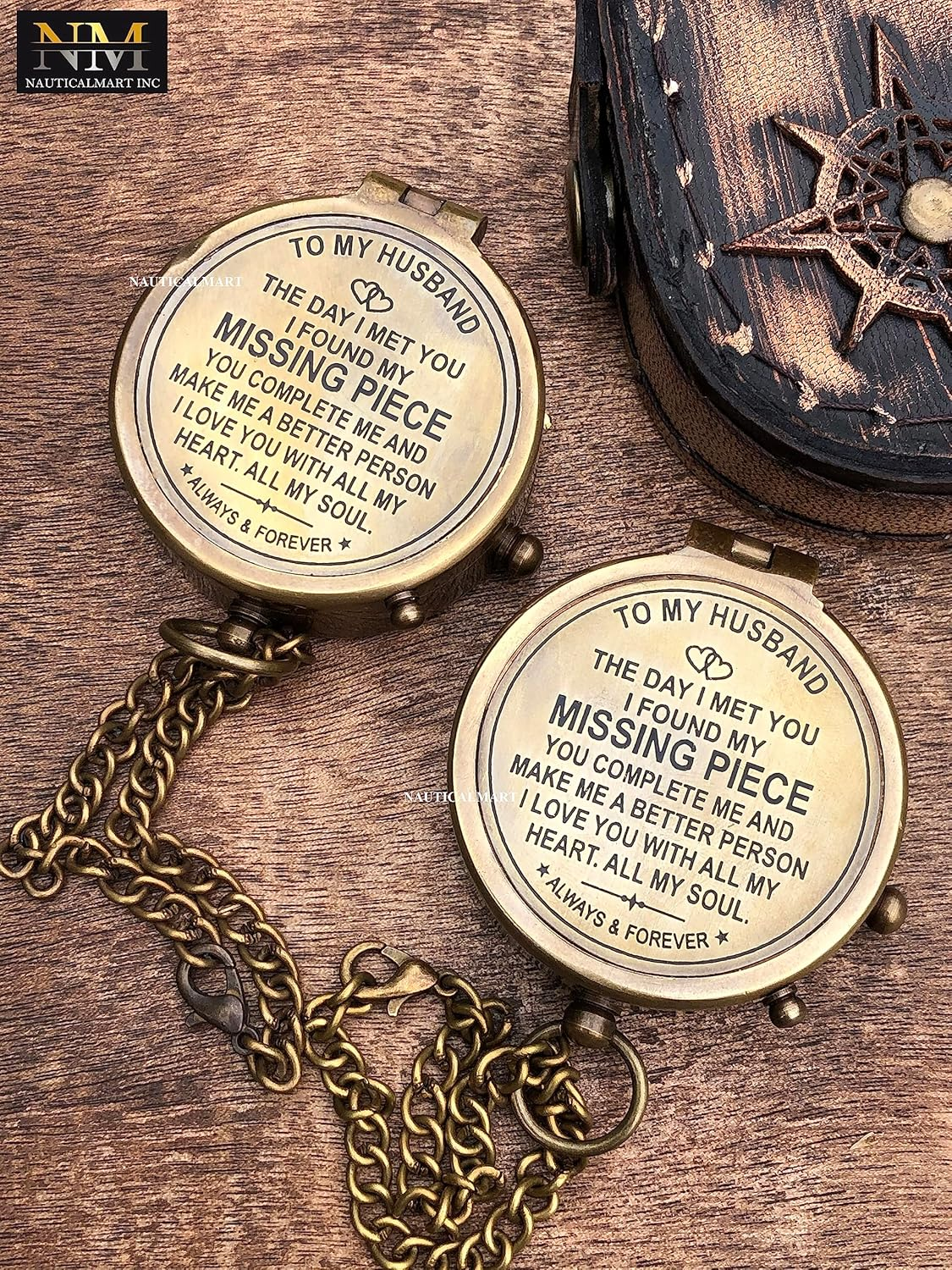 Engraved Compass, Gift for Husband,Anniversary,Wedding Gift for Him, Long Distance Boyfriend Gift, Fiance Gift I Miss You Long Distance Relationship Gift for Army Boyfriend Gift image number 1