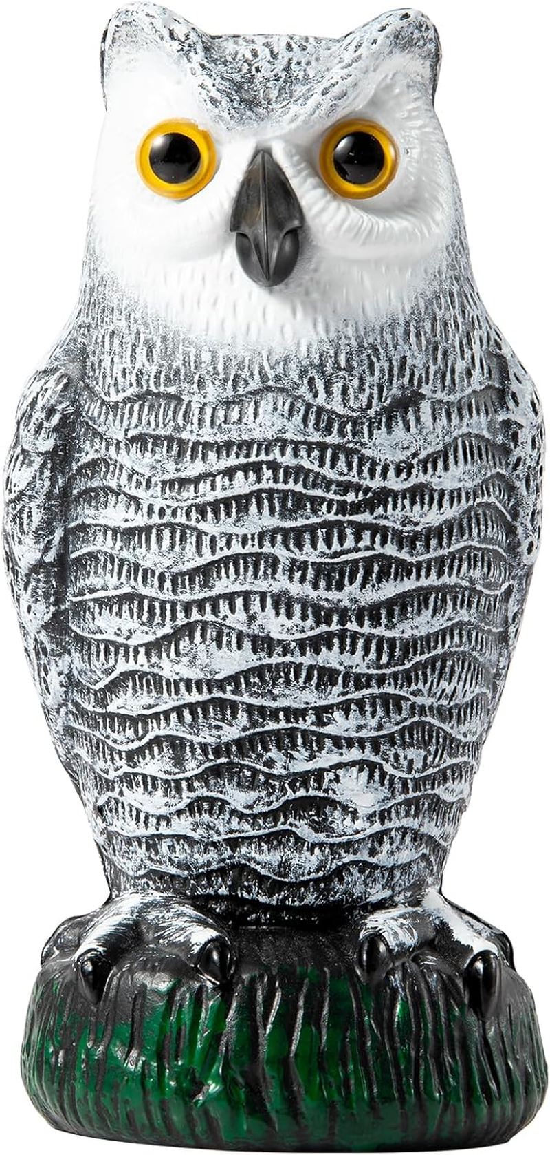 OFFO Bird Scare Devices Plastic Owl Scarecrow for Outdoor Garden, Yard, Pool Decoration, 8.3 Inch Height, Brown and White