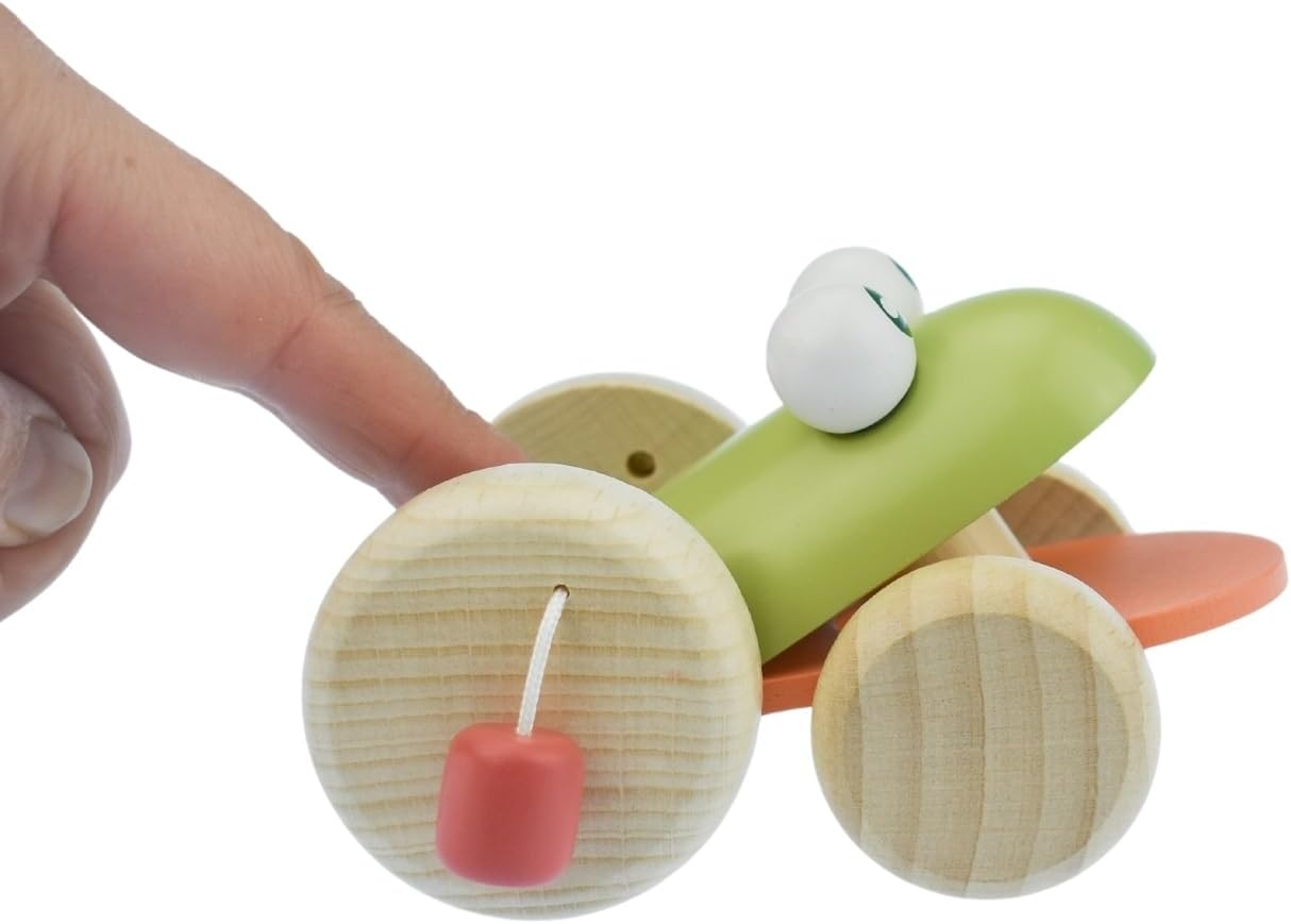 Kaper Kidz - ECO Play Push a Long CROAKING Frog - Wooden Toy with Croaking Sound Effect