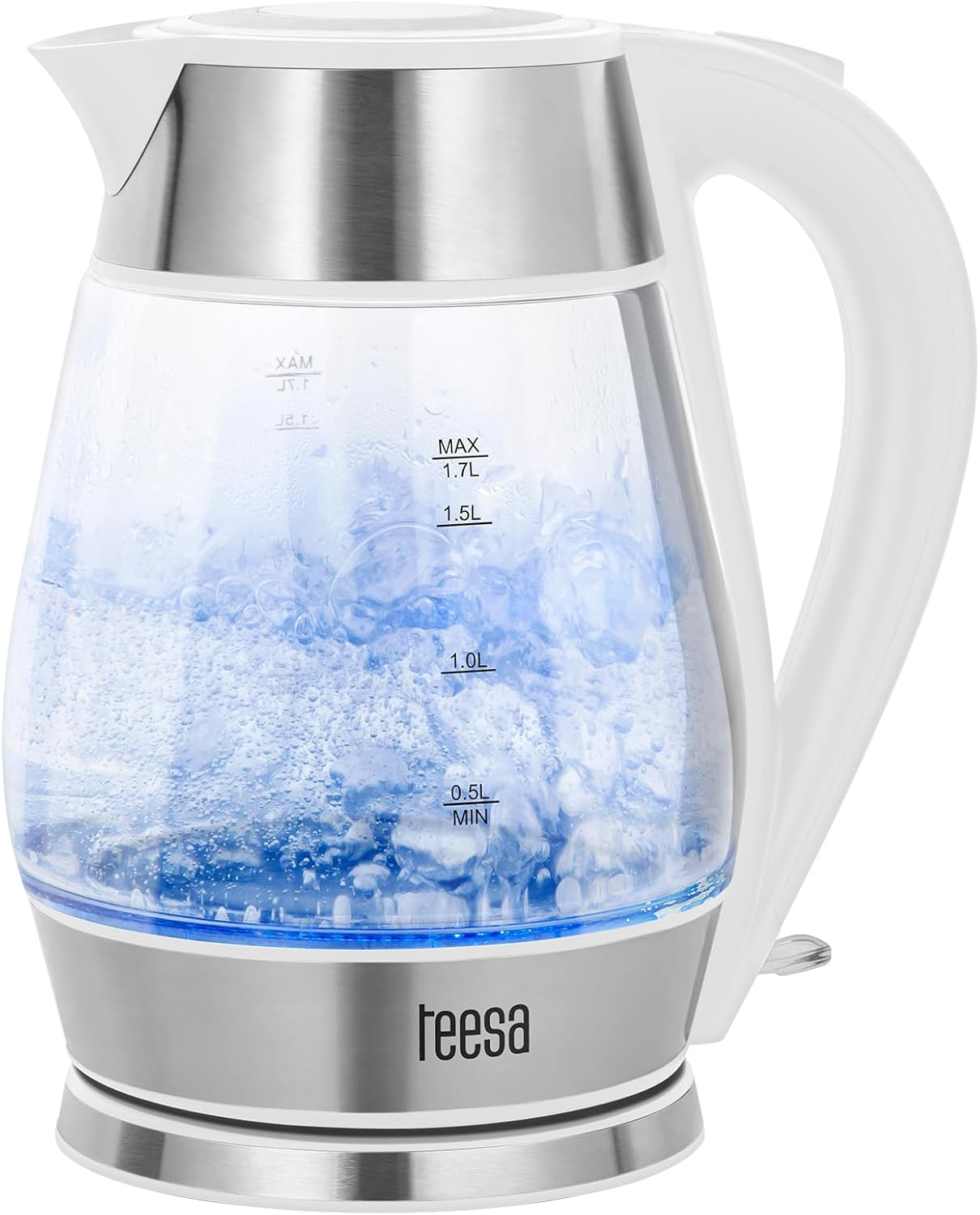 Teesa TSA1512W Wireless Kettle 1.7 L Glass Lighting in Working Time White