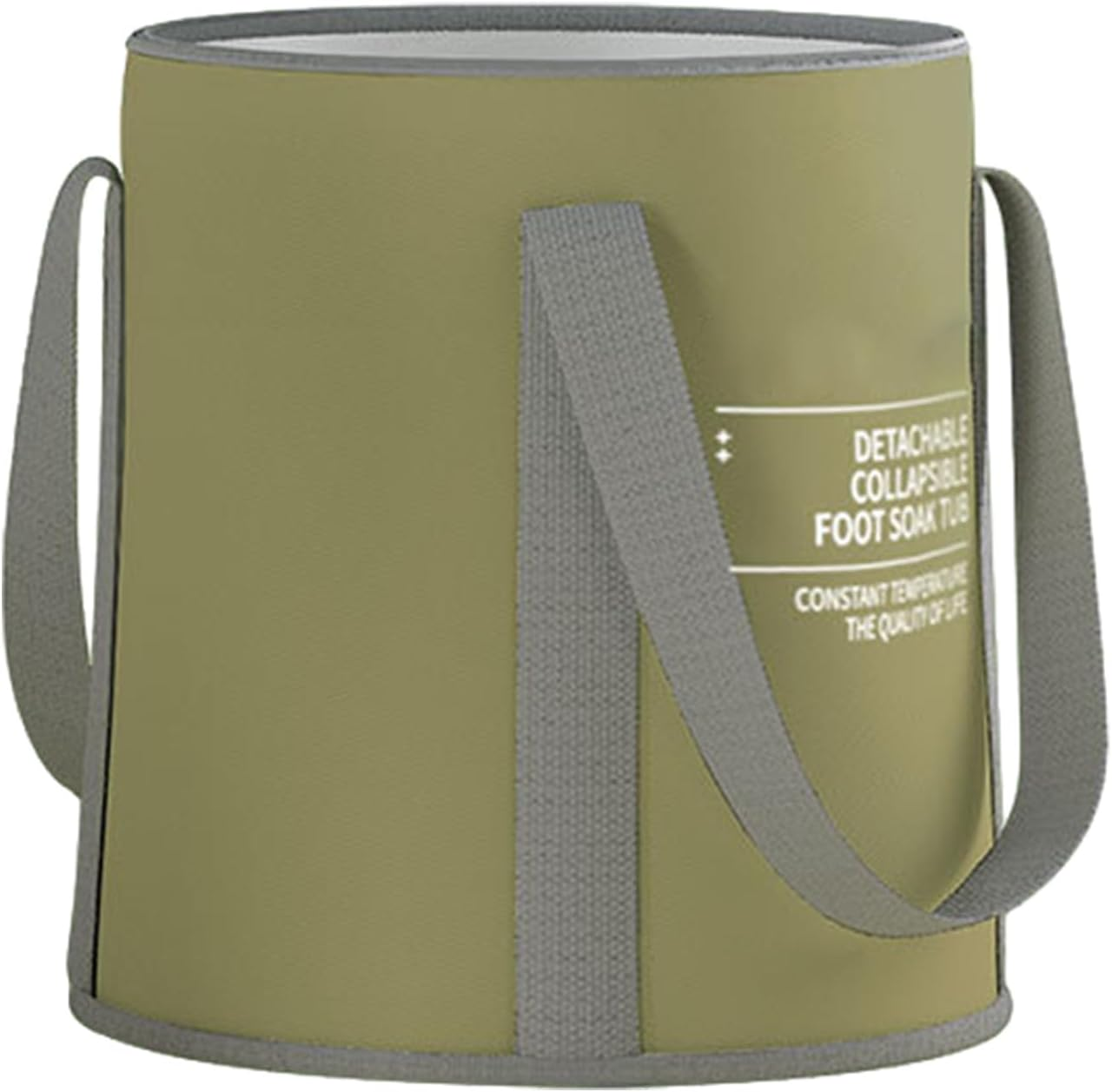 Foot Soak Bucket - Foldable Foot Bath Basin Bag,Feet Soaking Tub, Foldable Pedicure Bag, Portable Foot Soak Foot Tub with Handle, Foot Spa Bucket for Laundry, Camping, Travel - Green Without Cover image number 3