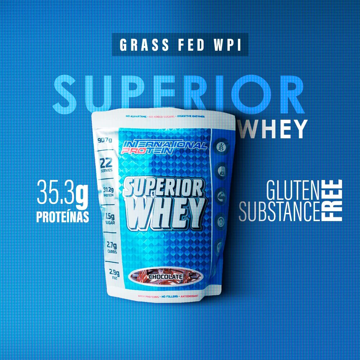 International Protein Superior Whey Chocolate Protein Powder 907 G image number 6