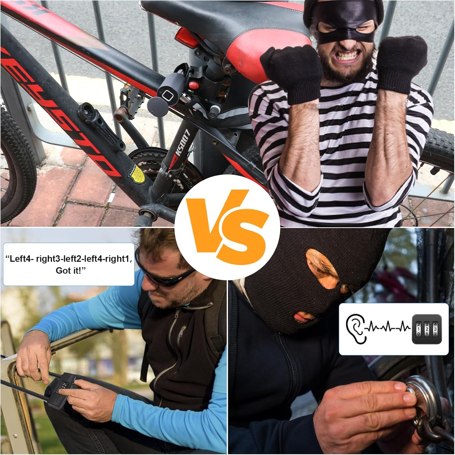 Chain Lock Keyless Waterproof Bicycle Lock Elinksmart 100CM Chain Lock for Bike Scooter Motorcycle Door Fence Gate Fingerprint Bluetooth App Heavy Duty Security 2024 Updated image number 4