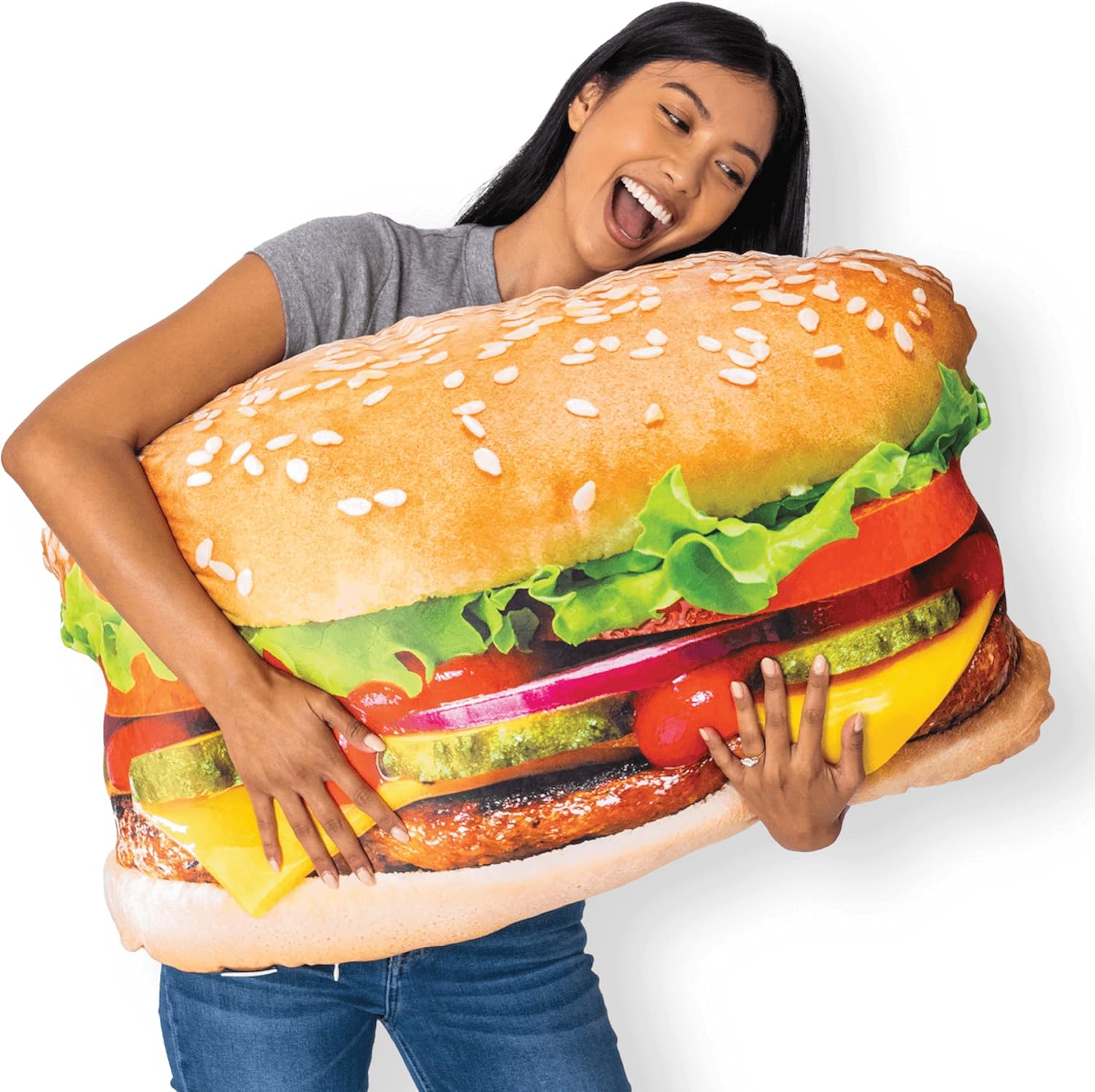 Much Comfort 22" 3D Sprinkle Donut Throw Pillow - Made with Super Soft & Ultra Premium Fabric - Cute, Comfortable, Plush Stuffed Doughnut Cake Cushion for Home Decor - Best Funny or Teen Gift - Medium