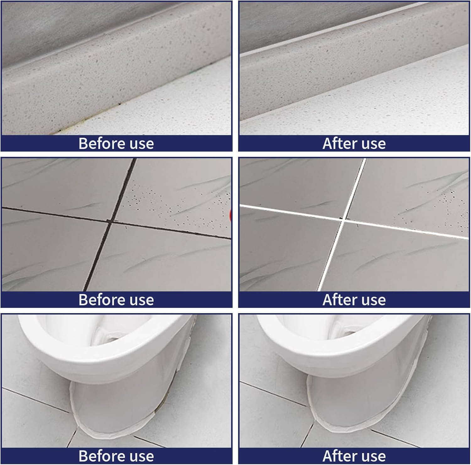 Grout Pen White - 2Pcs Waterproof Tile Repair Marker Kit | Grout Colorant for Stained Lines on Shower Tiles, Bathroom & Kitchen Floors | Bright White Touch-Up Paint, Seals & Cracks​ - White image number 3