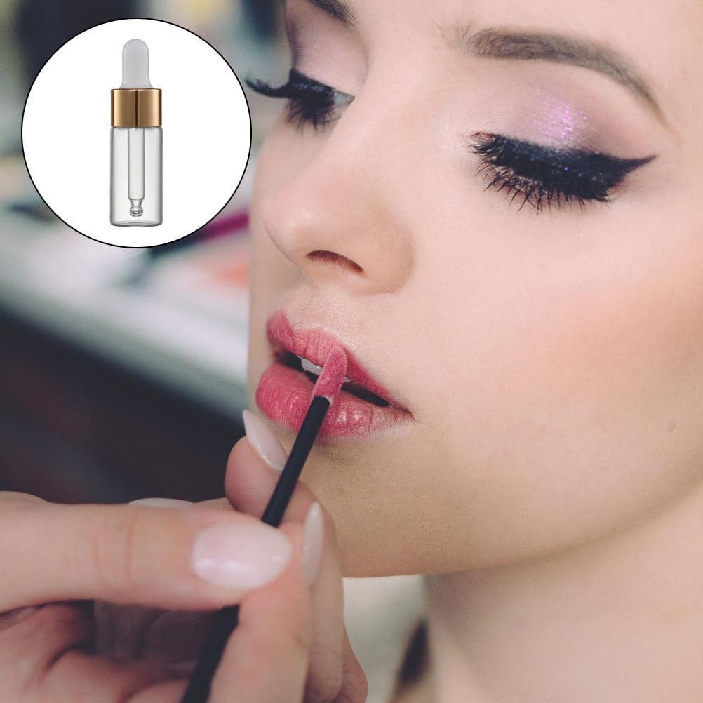 Gogogmee 10Pcs Glass Essential Oil Bottles - 10 Ml Dropper Refillable Household Oil Dropper Bottles Travel Mini Glass Subbottles for Aromatherapy image number 4