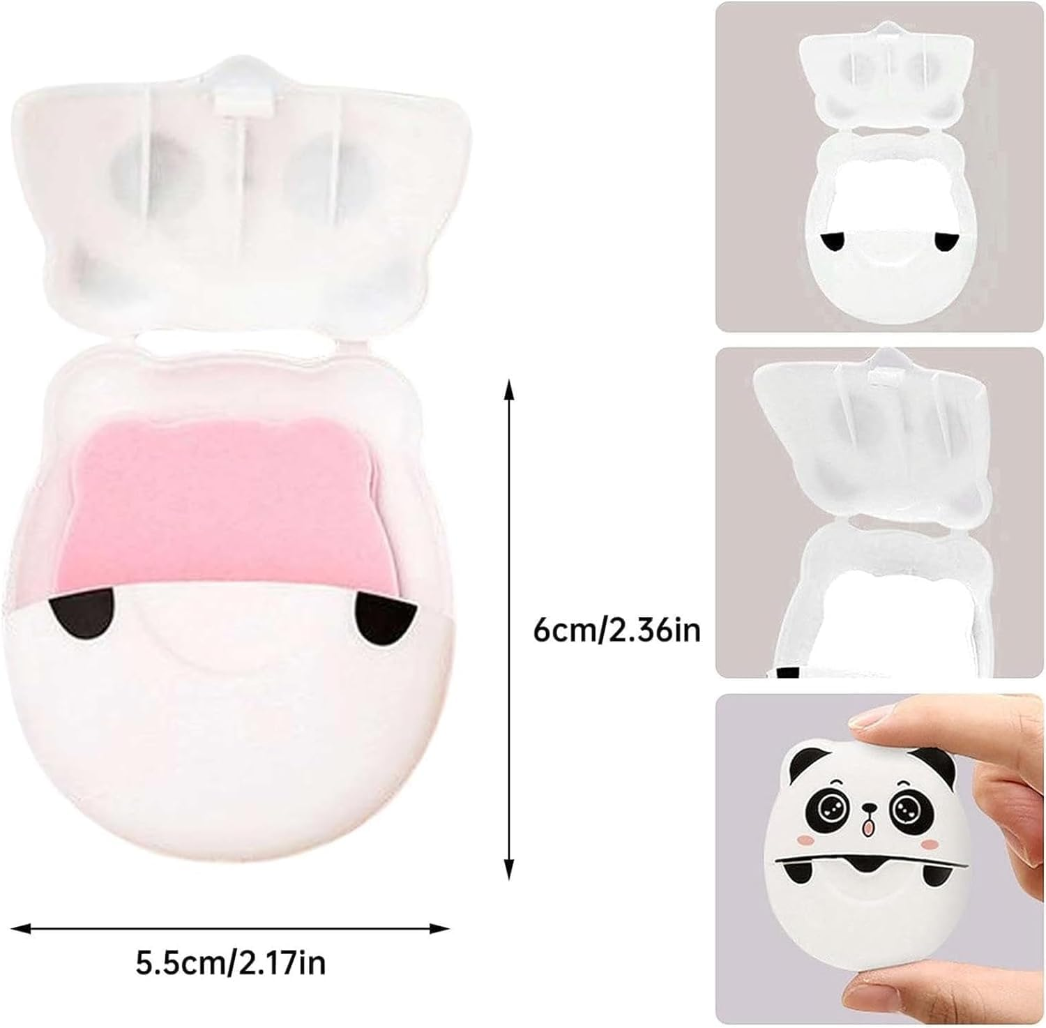 1Pc Cute Panda Portable Soap Sheets,Mini Travel Soap Paper Sheets Disposable Water Soluble Hand Washing Bath Scented Paper Soap for Outdoor Foaming Paper Travel,Soap Shampoo,Personal Care image number 4