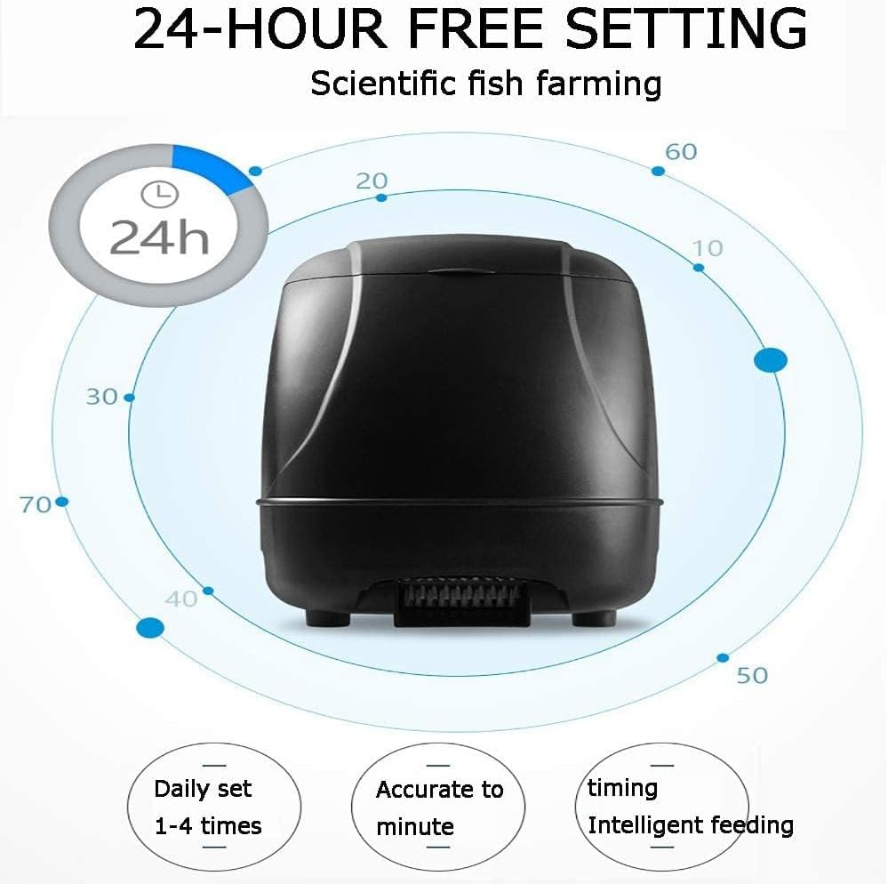 10L Pond Feeder, Automatic Fish Feeder for Pond Outdoor, Fish Feeder Automatic Dispenser, Timer High Capacity for Vacations & Hot or Cold Weather- Battery Powered