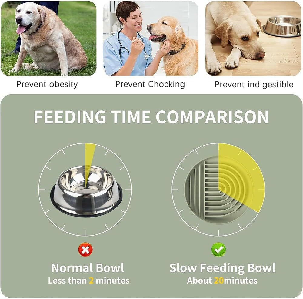 Hwtcjx anti Sling Bowl for Dogs and Cats, Slow Feeder, Lick Mat Dog with Large Suction Cup, Cat Licking Mat for Wet Food and Dry Food, with Cleaning Brush (Green) image number 4